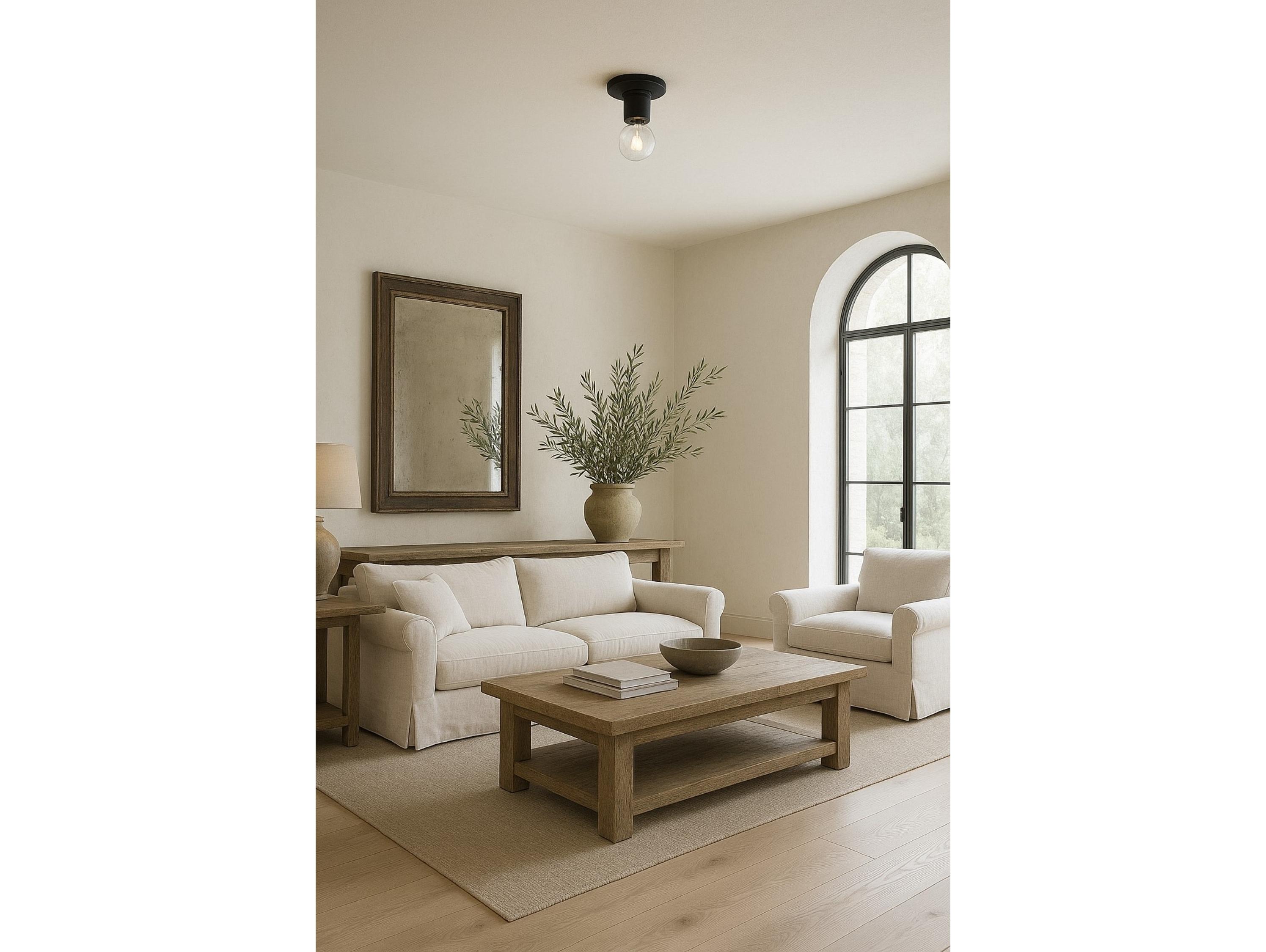 Dainolite Roswell 1-Light Matte Black Flush Mount