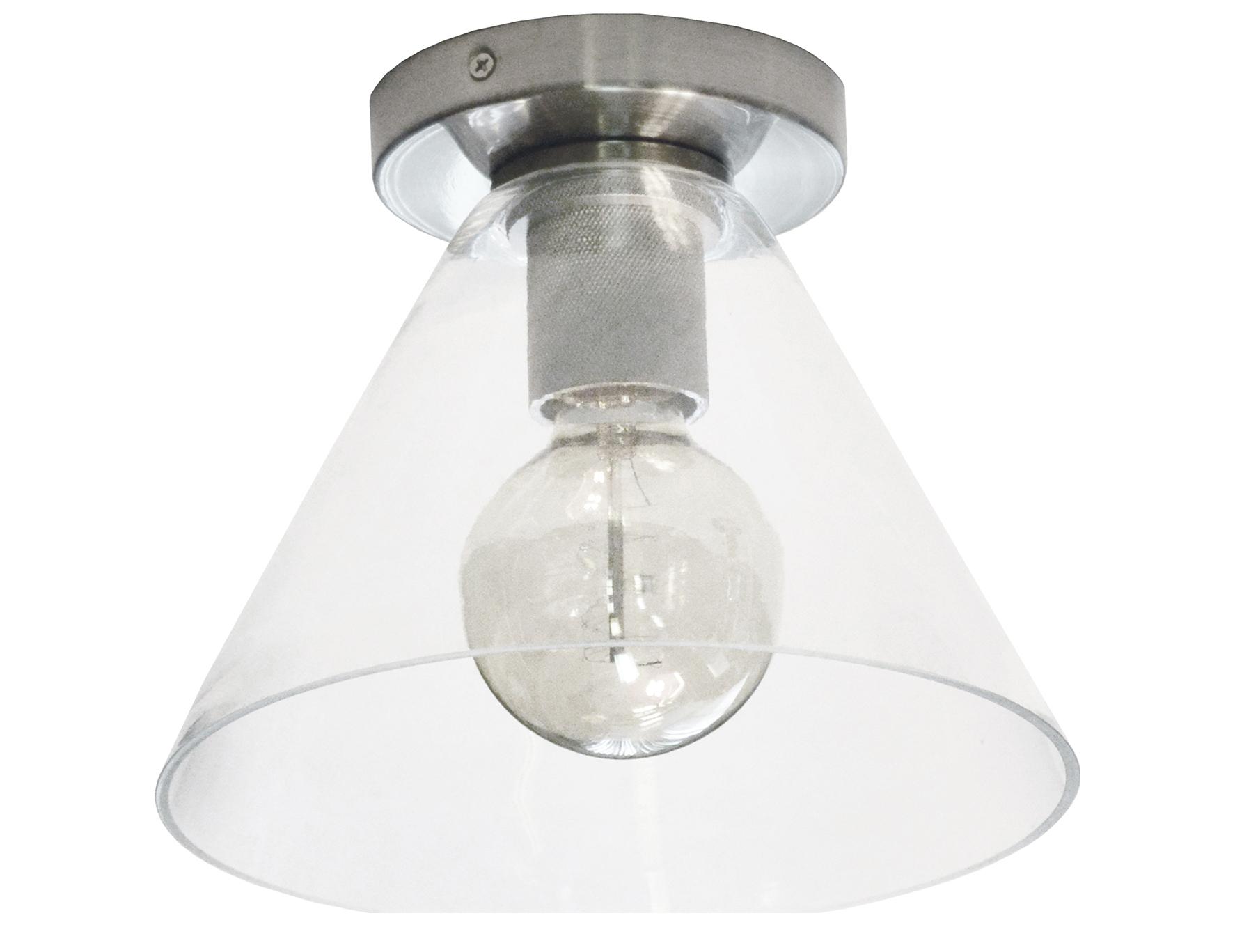 Dainolite Roswell 1-Light Satin Chrome Flush Mount