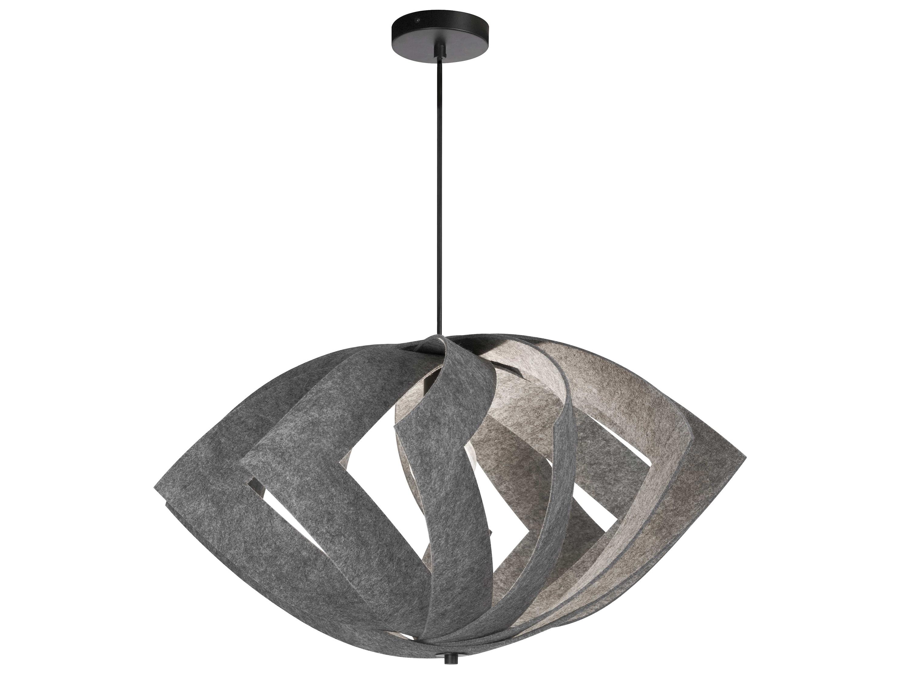 Dainolite Rotem 1-Light Grey Matte Black Geometric Pendant