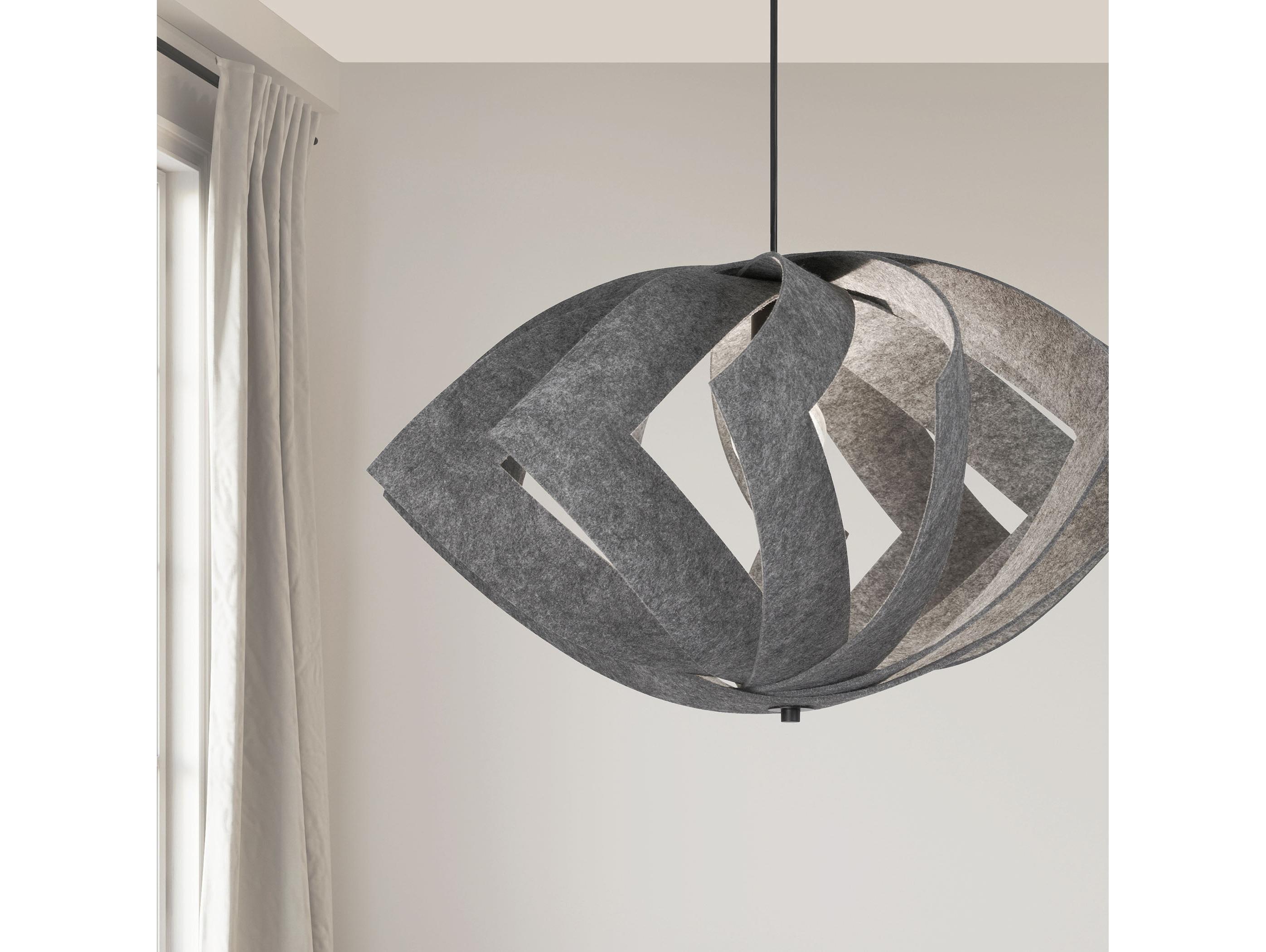 Dainolite Rotem 1-Light Grey Matte Black Geometric Pendant