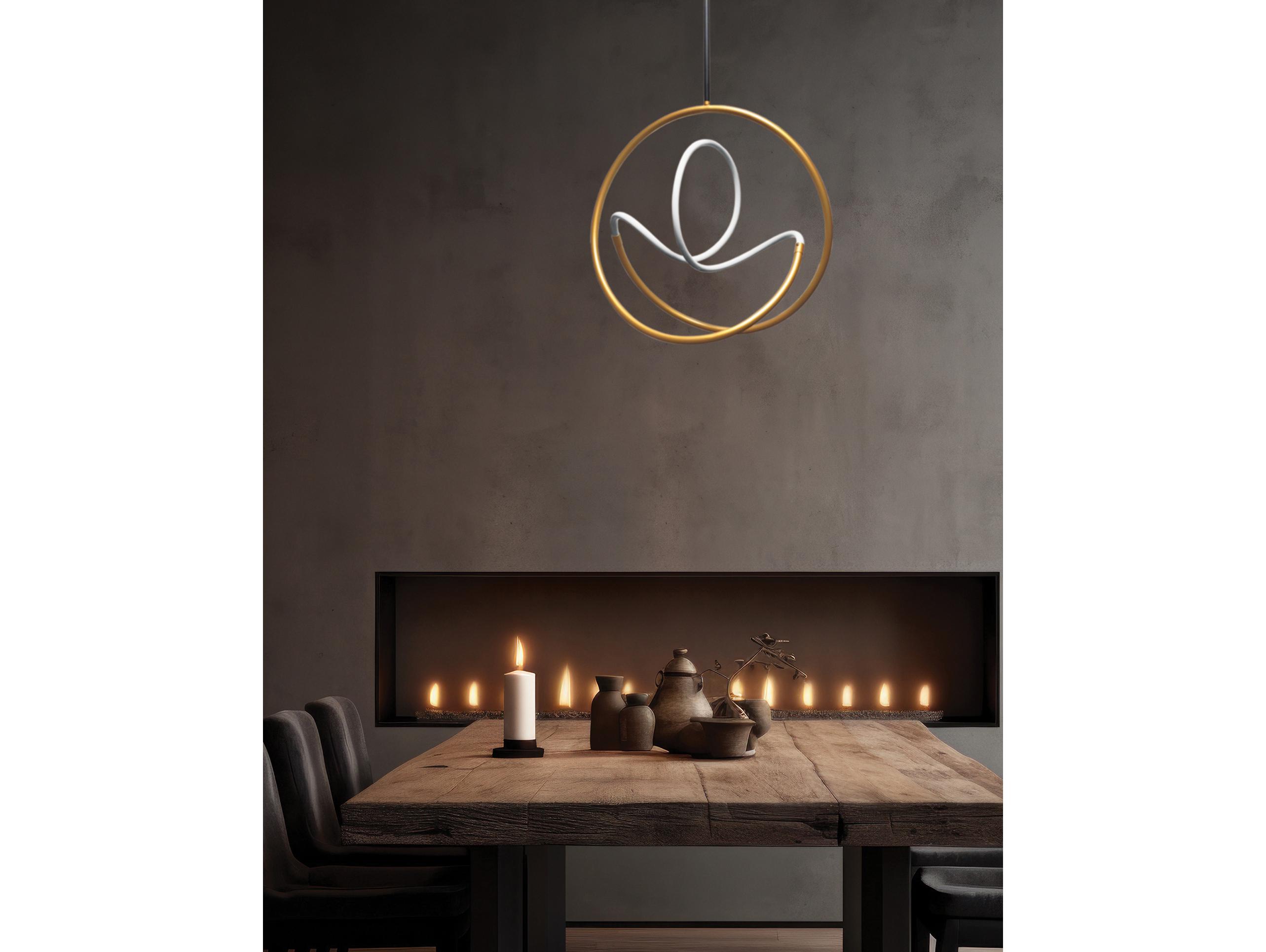 Dainolite Raelynn 1-Light Gold Matte Black Pendant