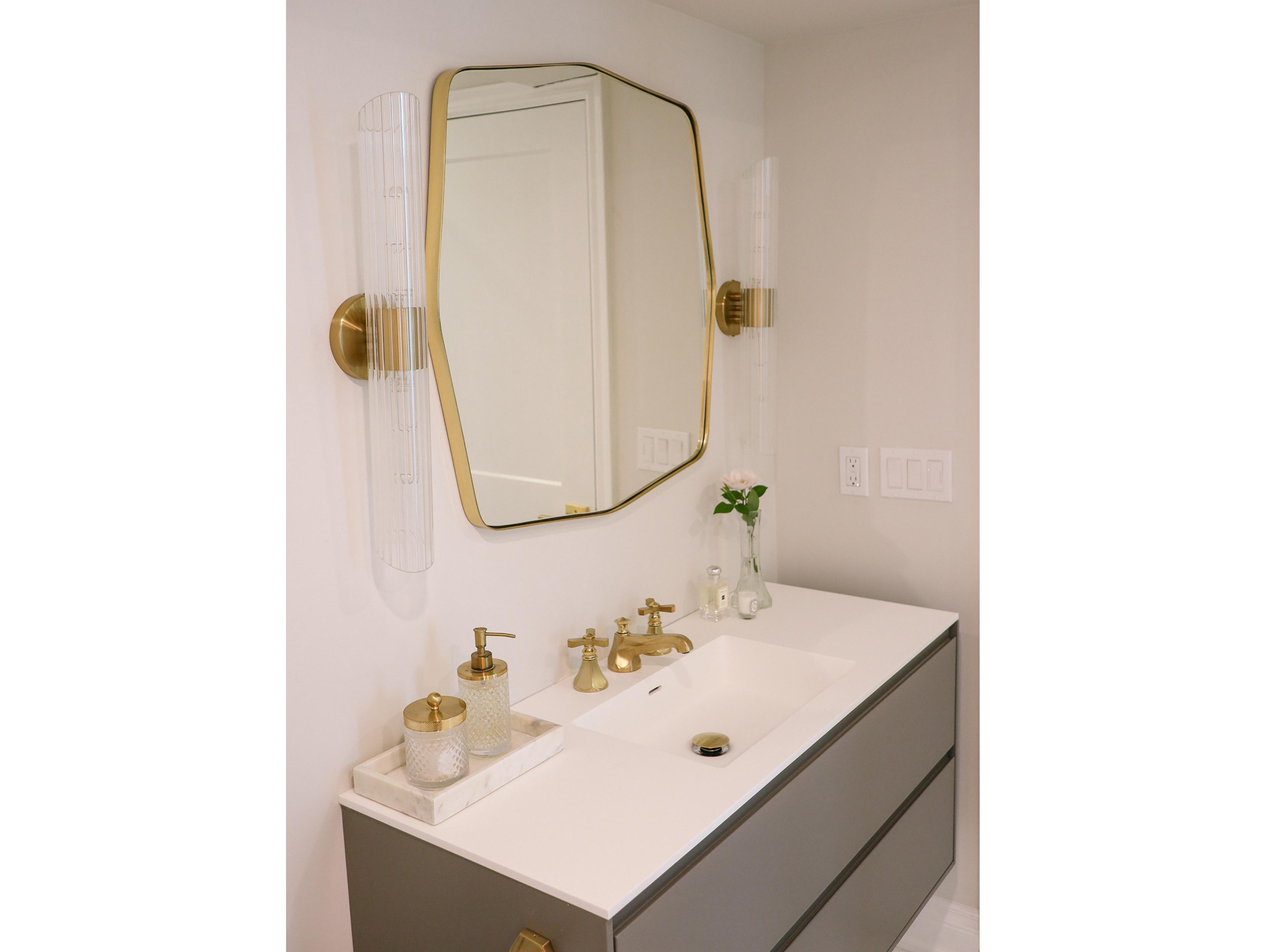 Dainolite Samantha 2-Light Aged Brass Vanity Light