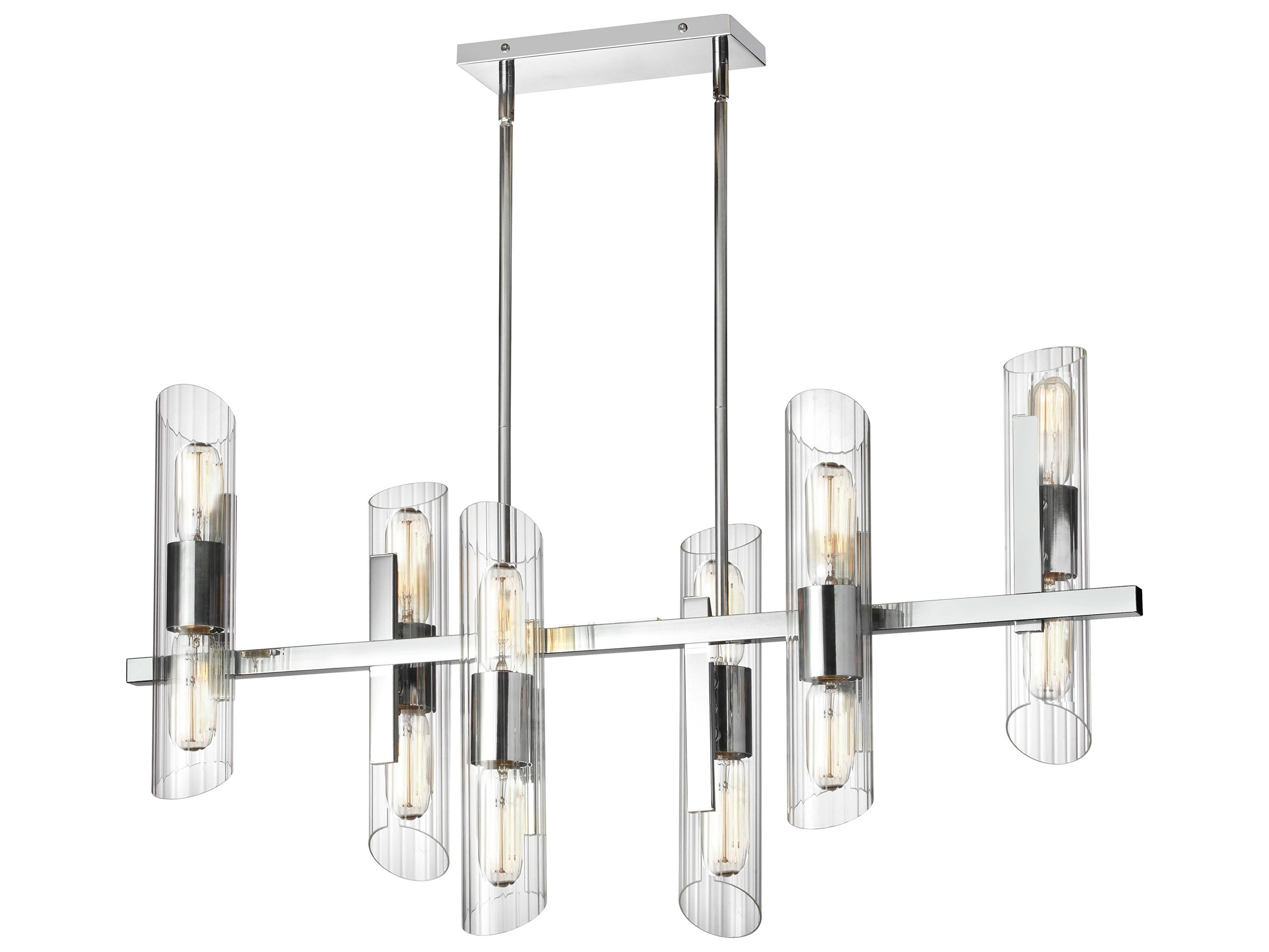 Dainolite Samantha 12-Light Polished Chrome Linear Island Pendant