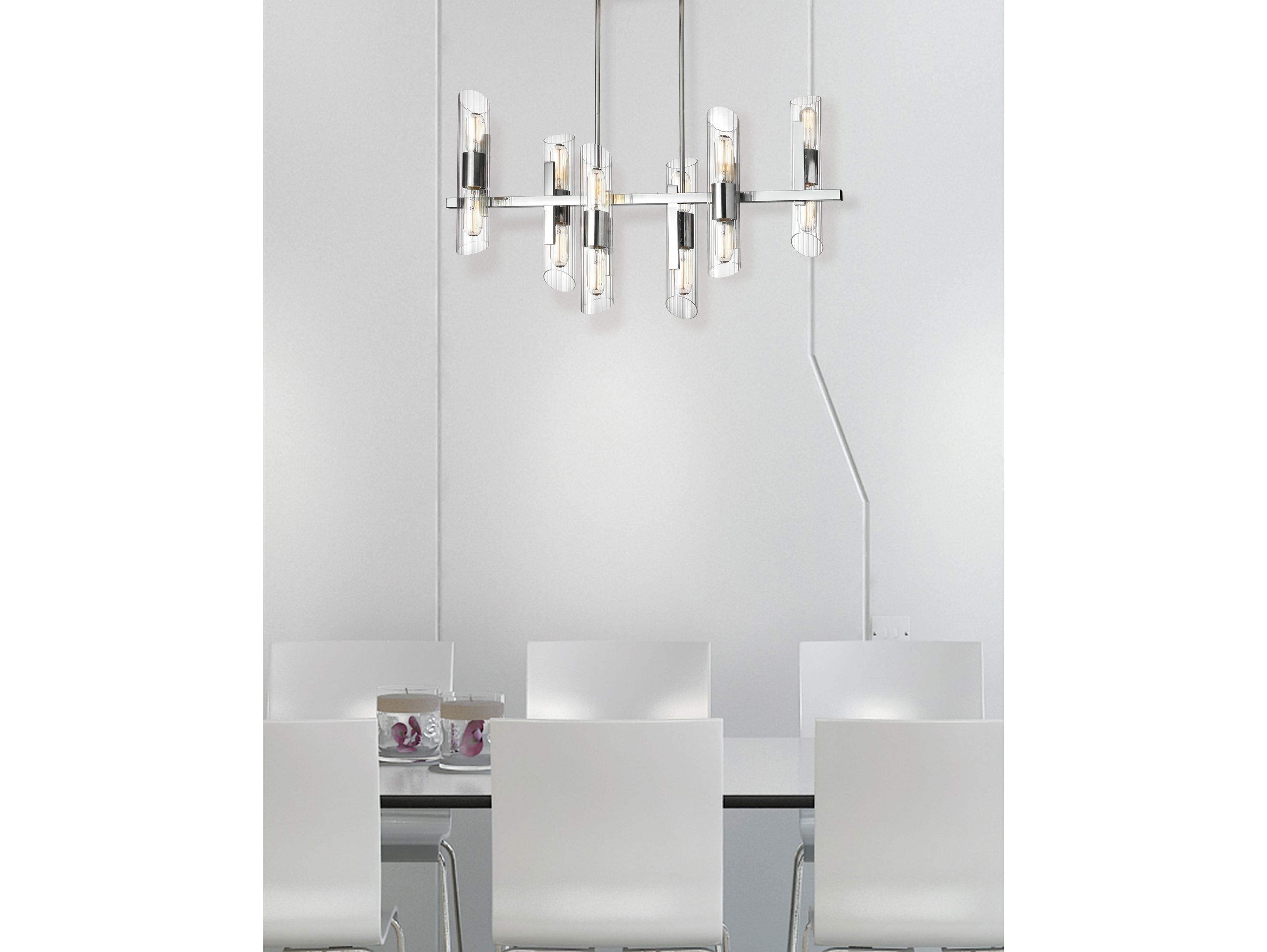 Dainolite Samantha 12-Light Polished Chrome Linear Island Pendant