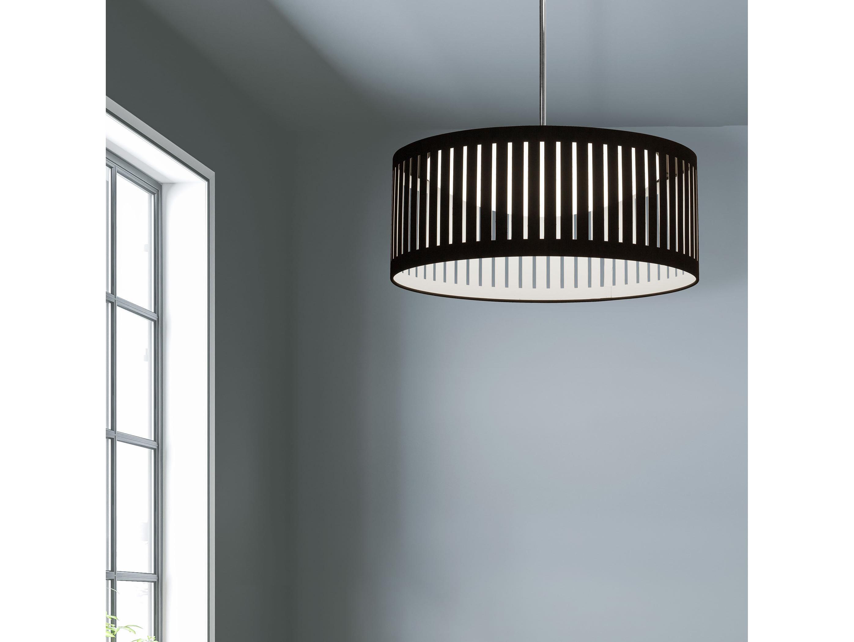 Dainolite Slit Drum 1-Light Polished Chrome Black Pendant