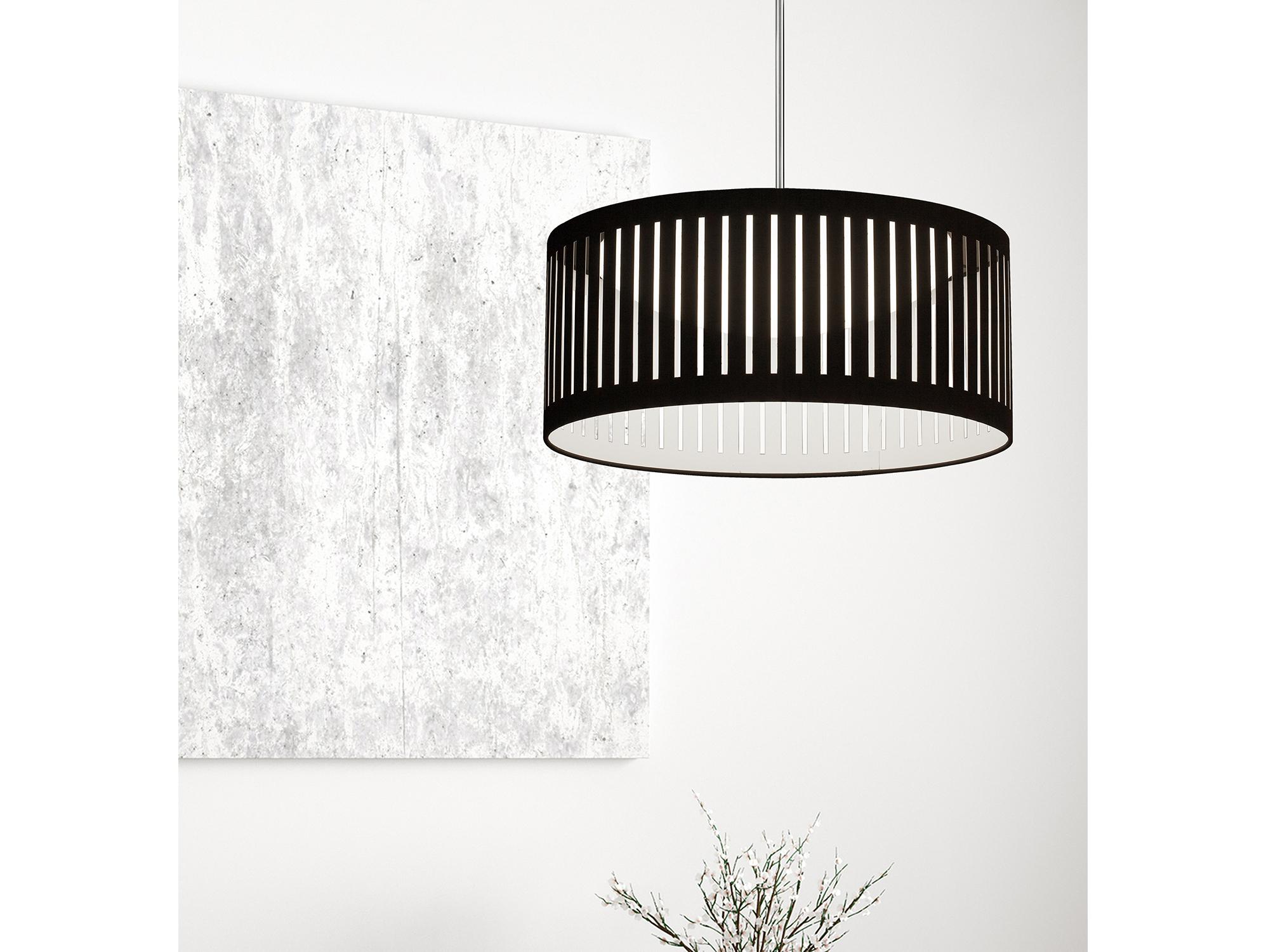 Dainolite Slit Drum 1-Light Polished Chrome Black Pendant