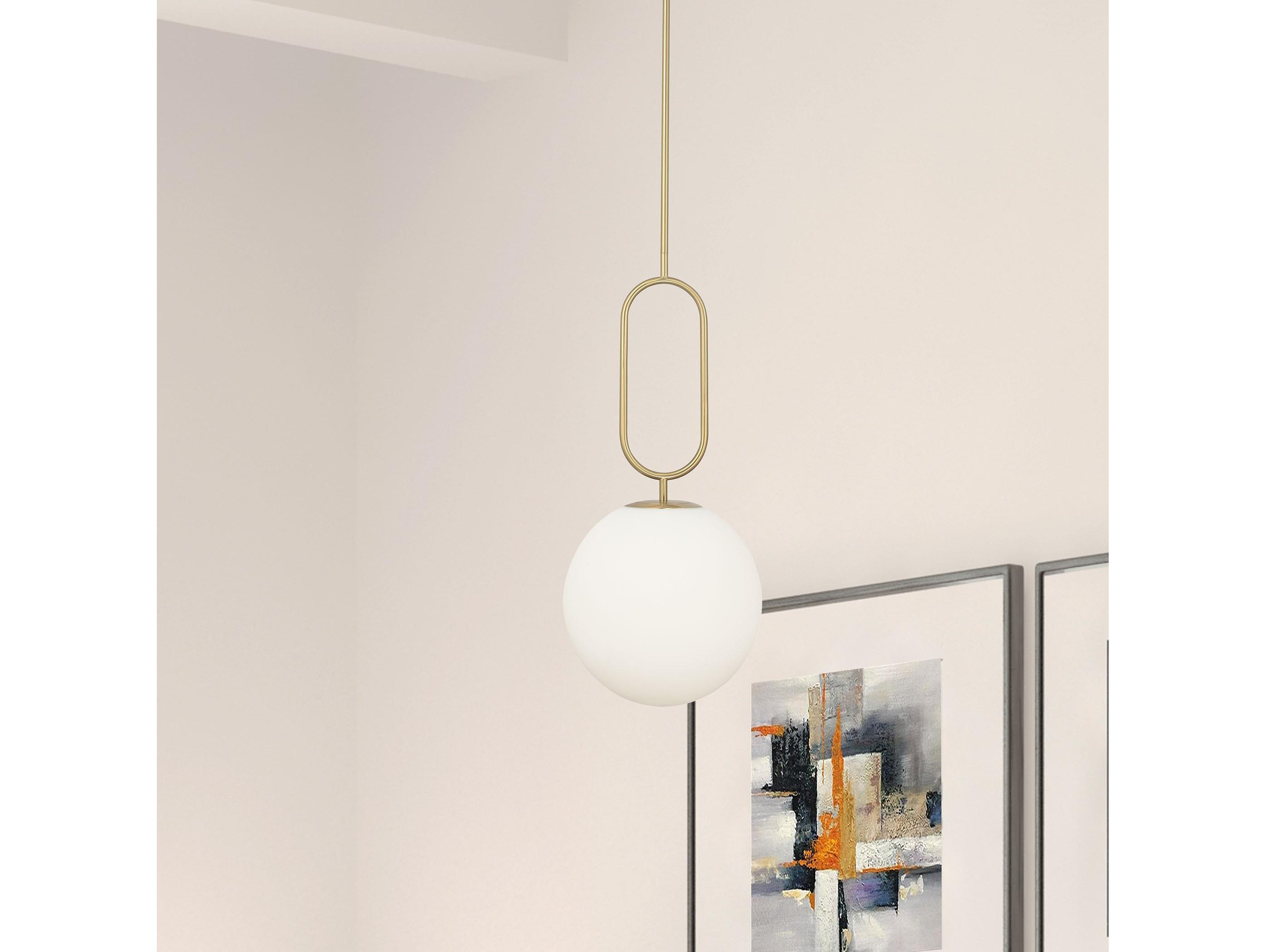 Dainolite Simone 1-Light Aged Brass Globe Mini Pendant