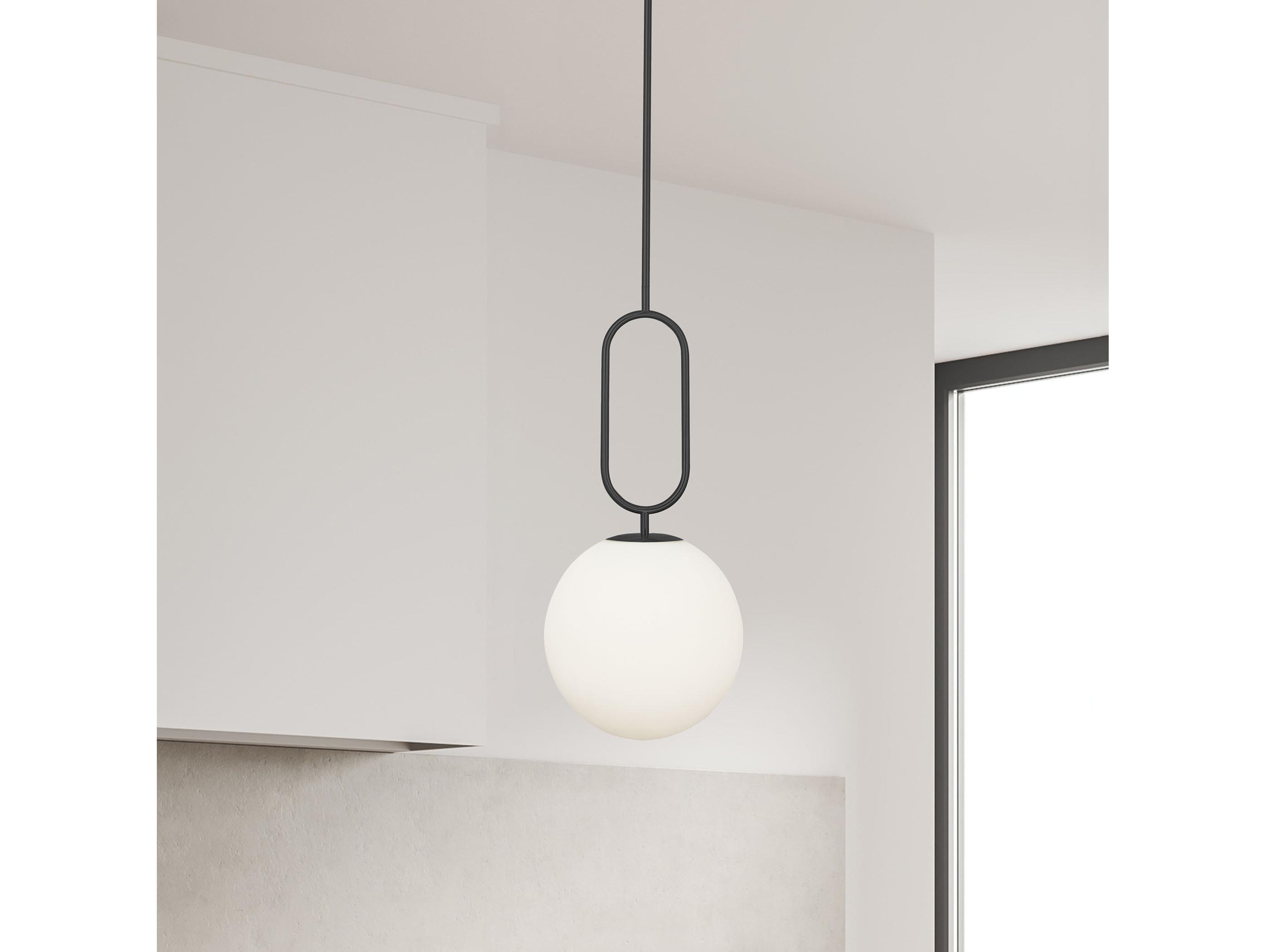 Dainolite Simone 1-Light Matte Black Globe Mini Pendant