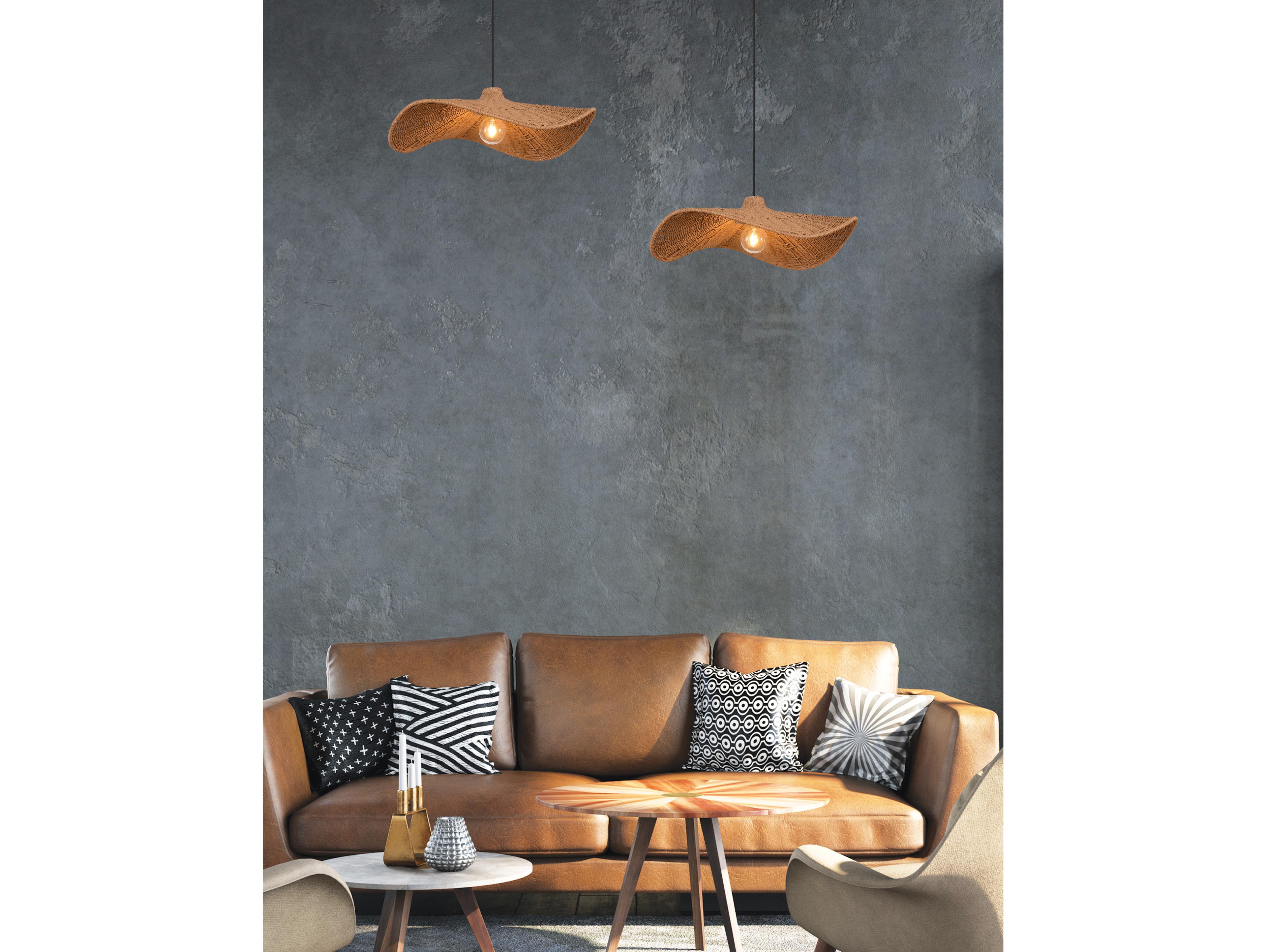 Dainolite Selma 1-Light Natural Brown Pendant