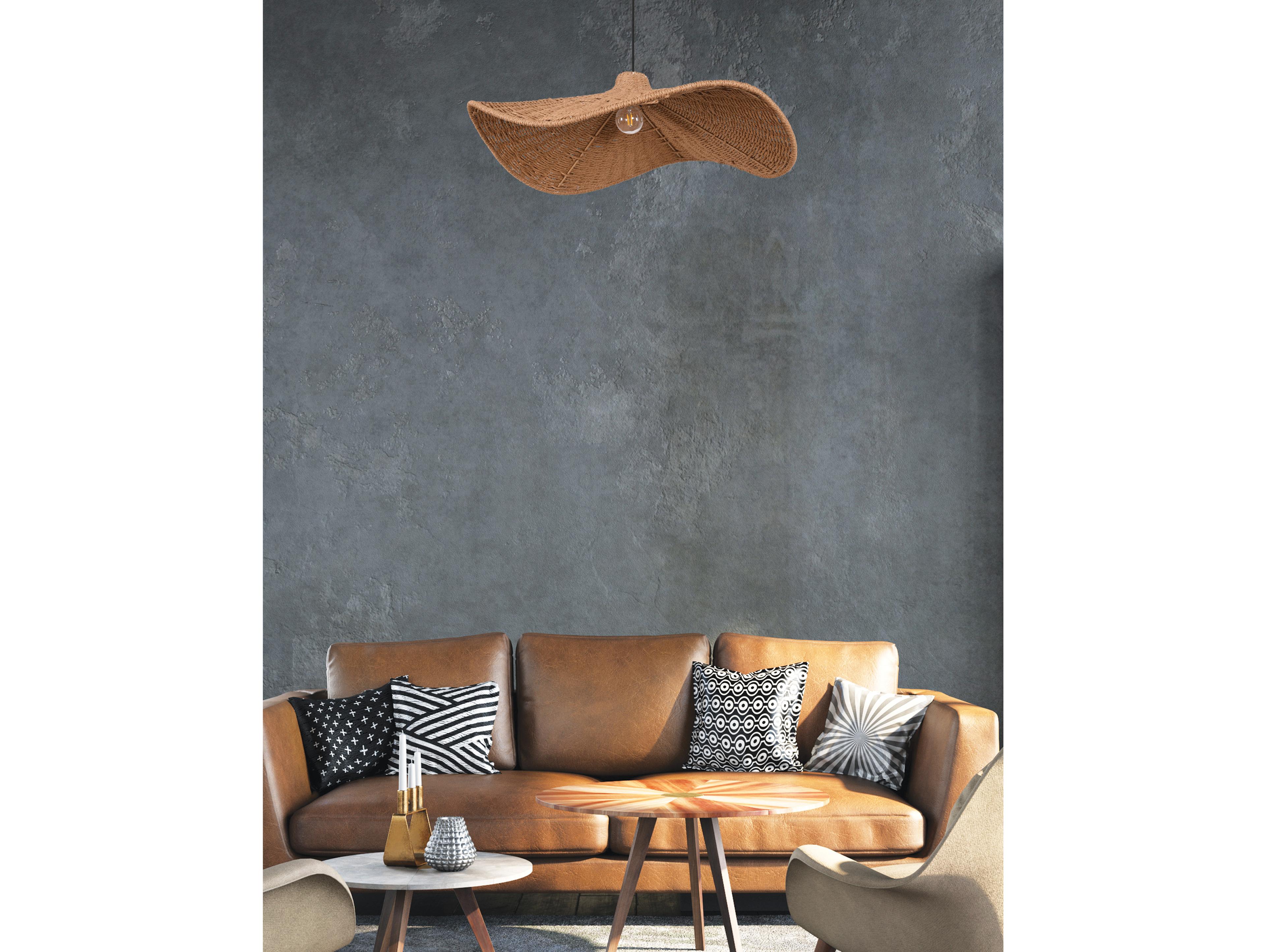 Dainolite Selma 1-Light Natural Brown Pendant