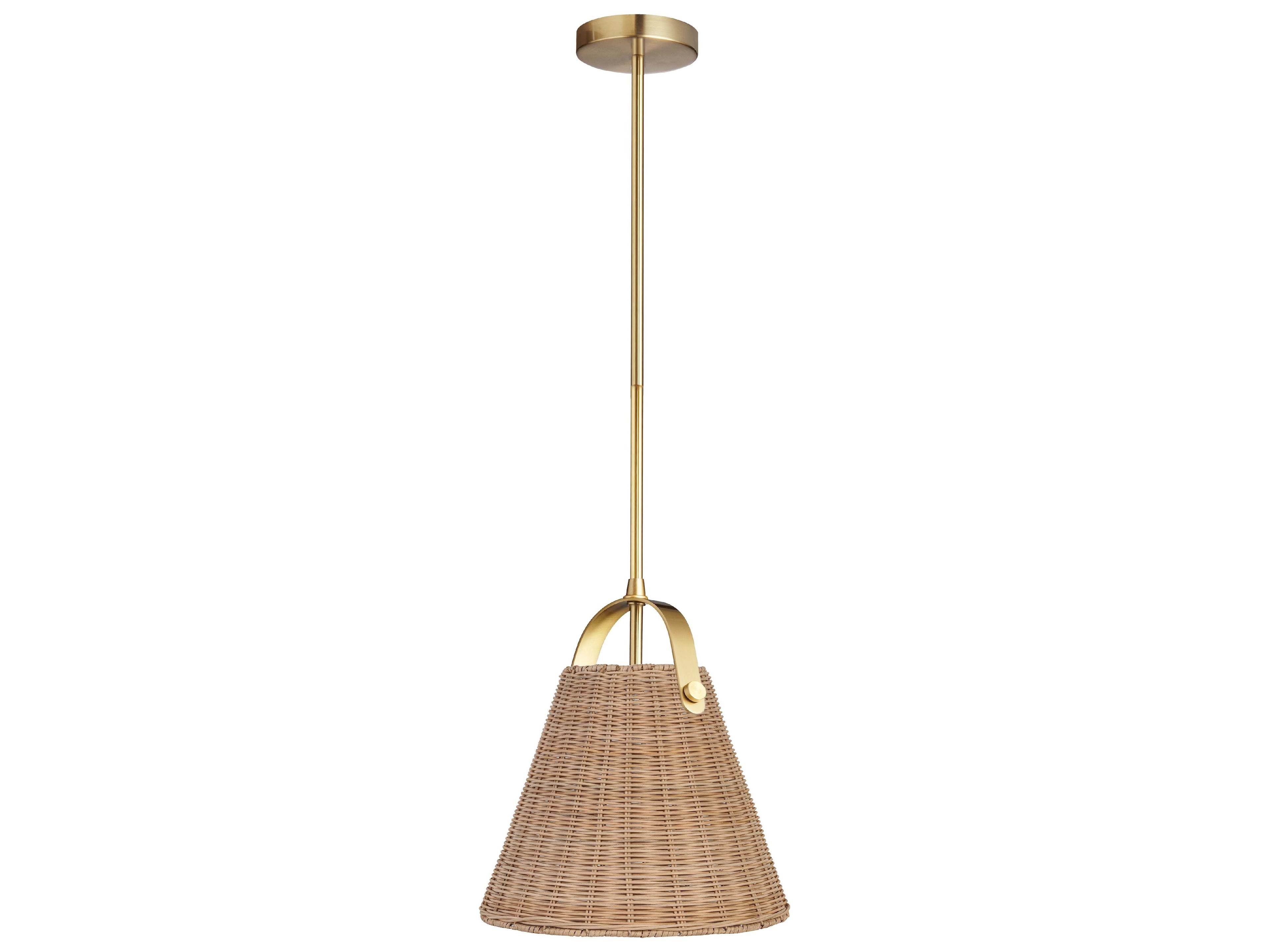 Dainolite Shenandoah 1-Light Natural Aged Brass Empire Pendant