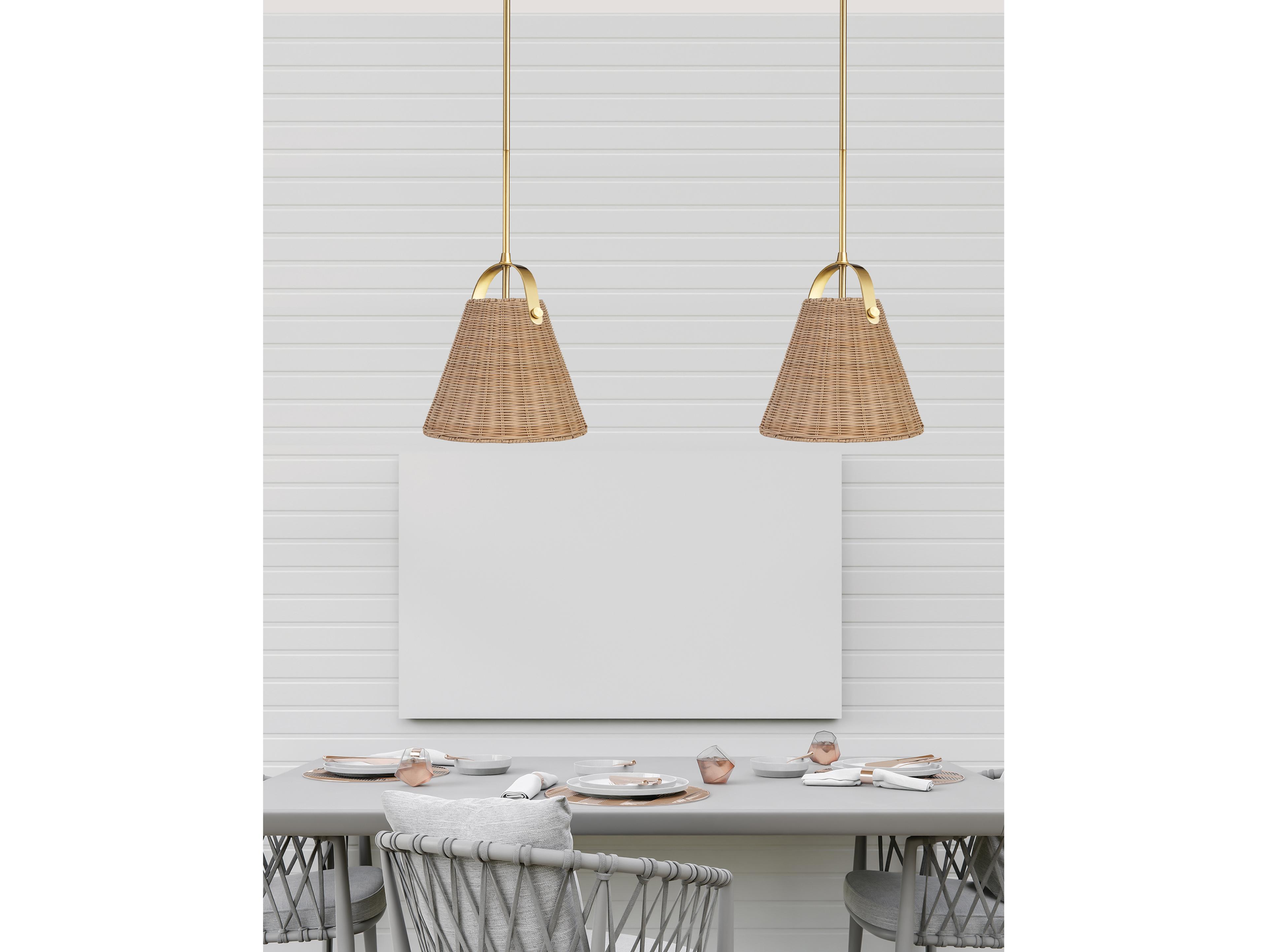 Dainolite Shenandoah 1-Light Natural Aged Brass Empire Pendant