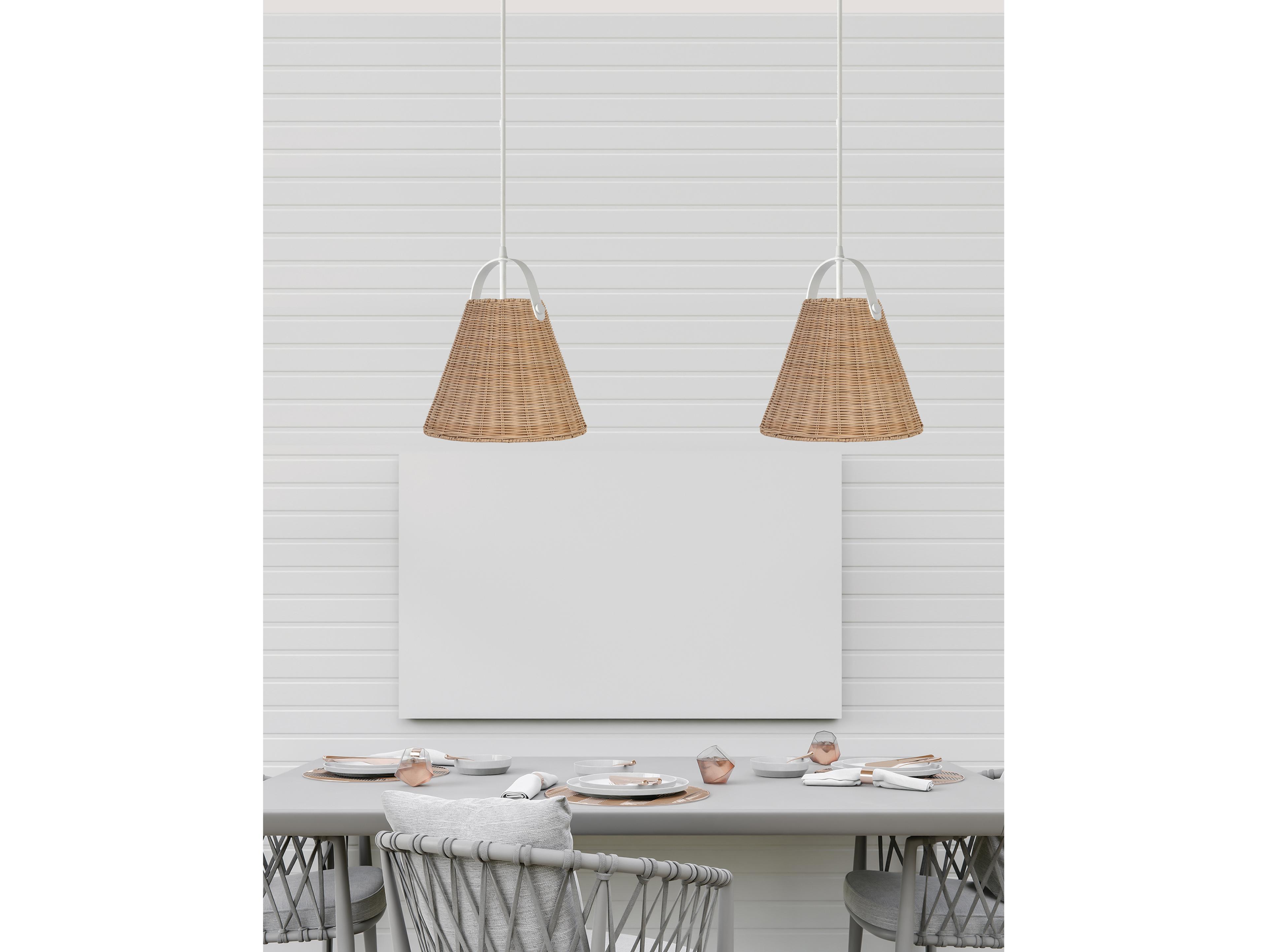 Dainolite Shenandoah 1-Light Natural Matte White Empire Pendant
