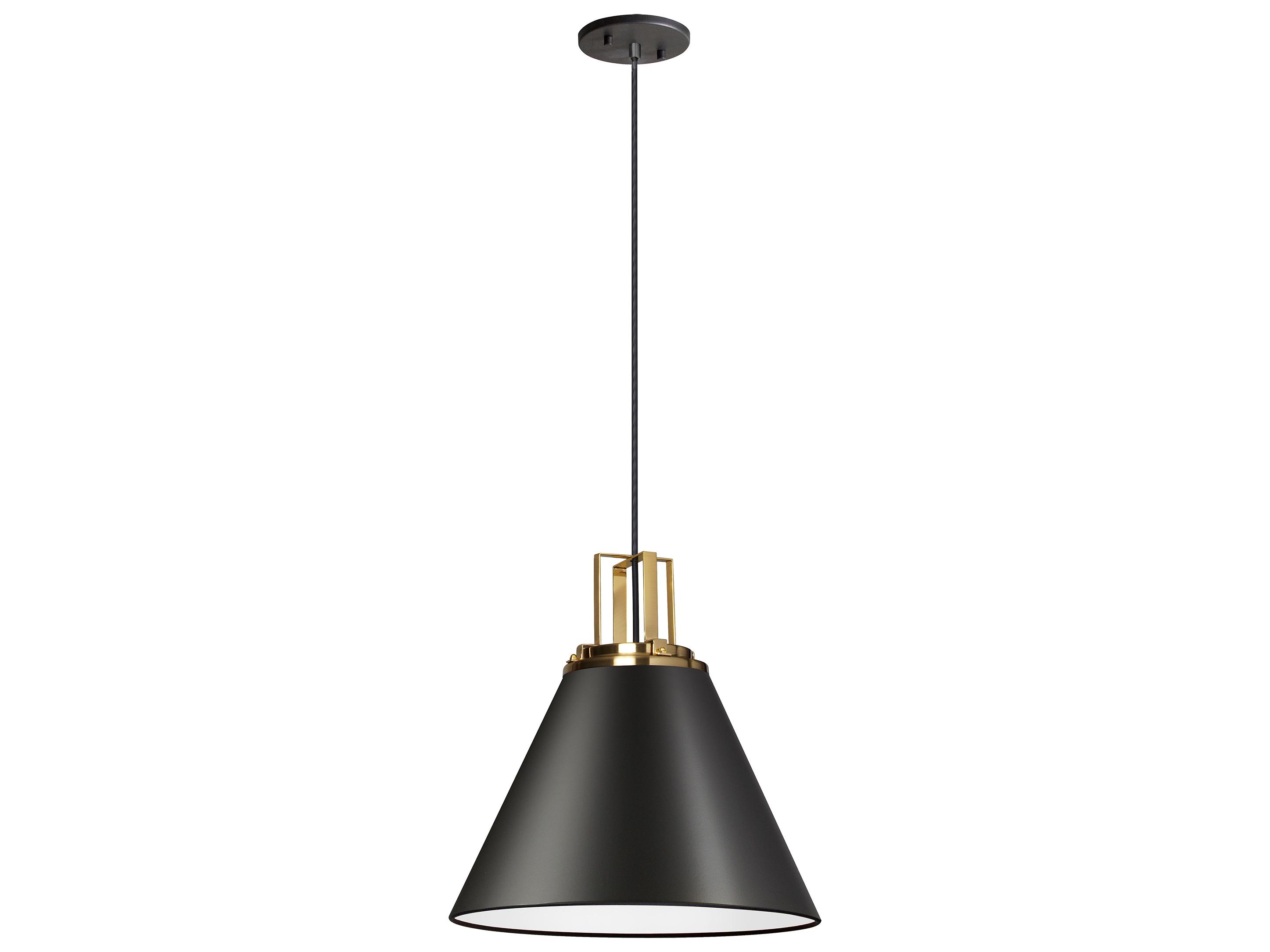 Dainolite Sonus 1-Light Matte Black Aged Brass Pendant