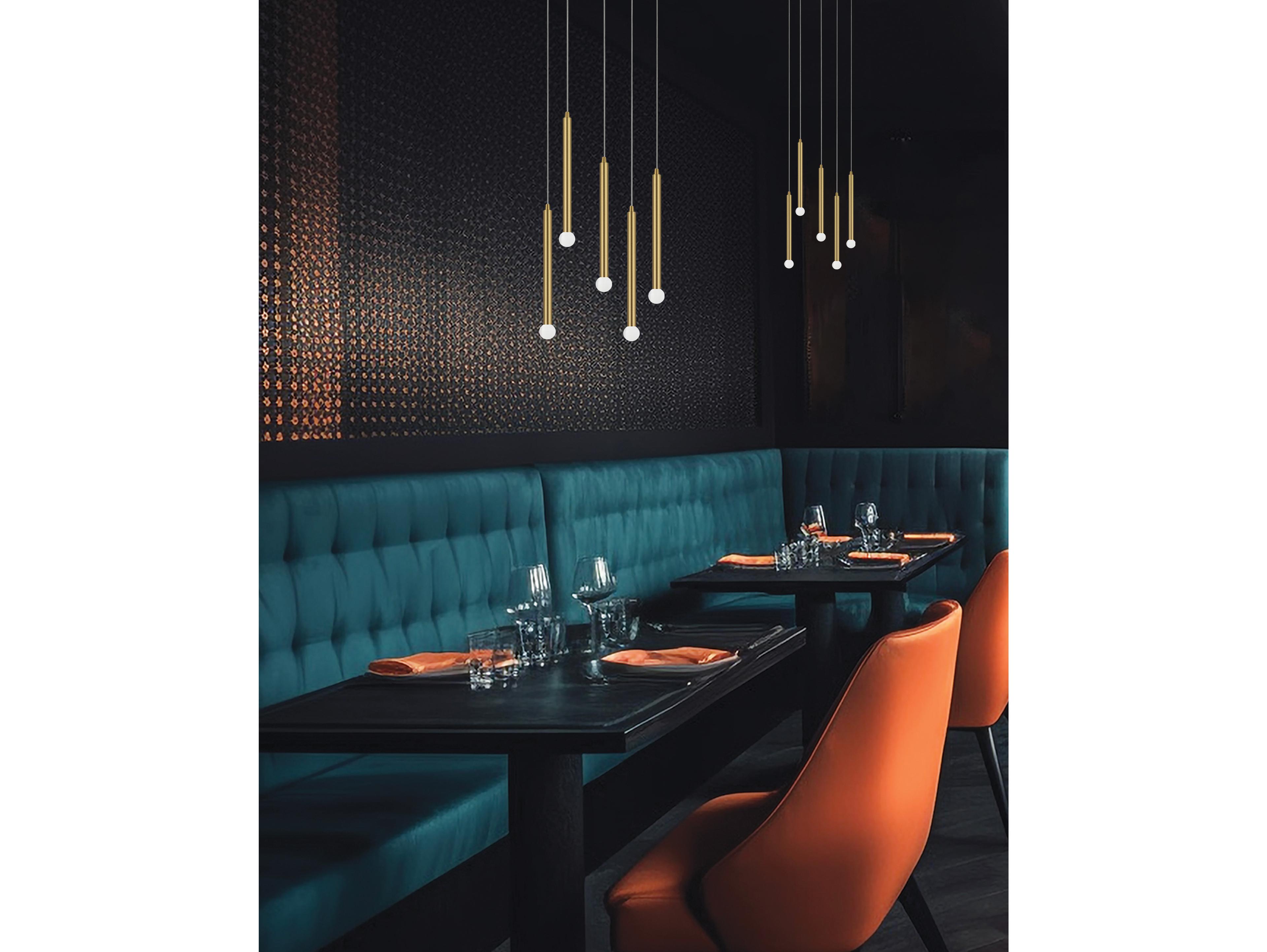 Dainolite Sanya 5-Light Aged Brass Linear Pendant