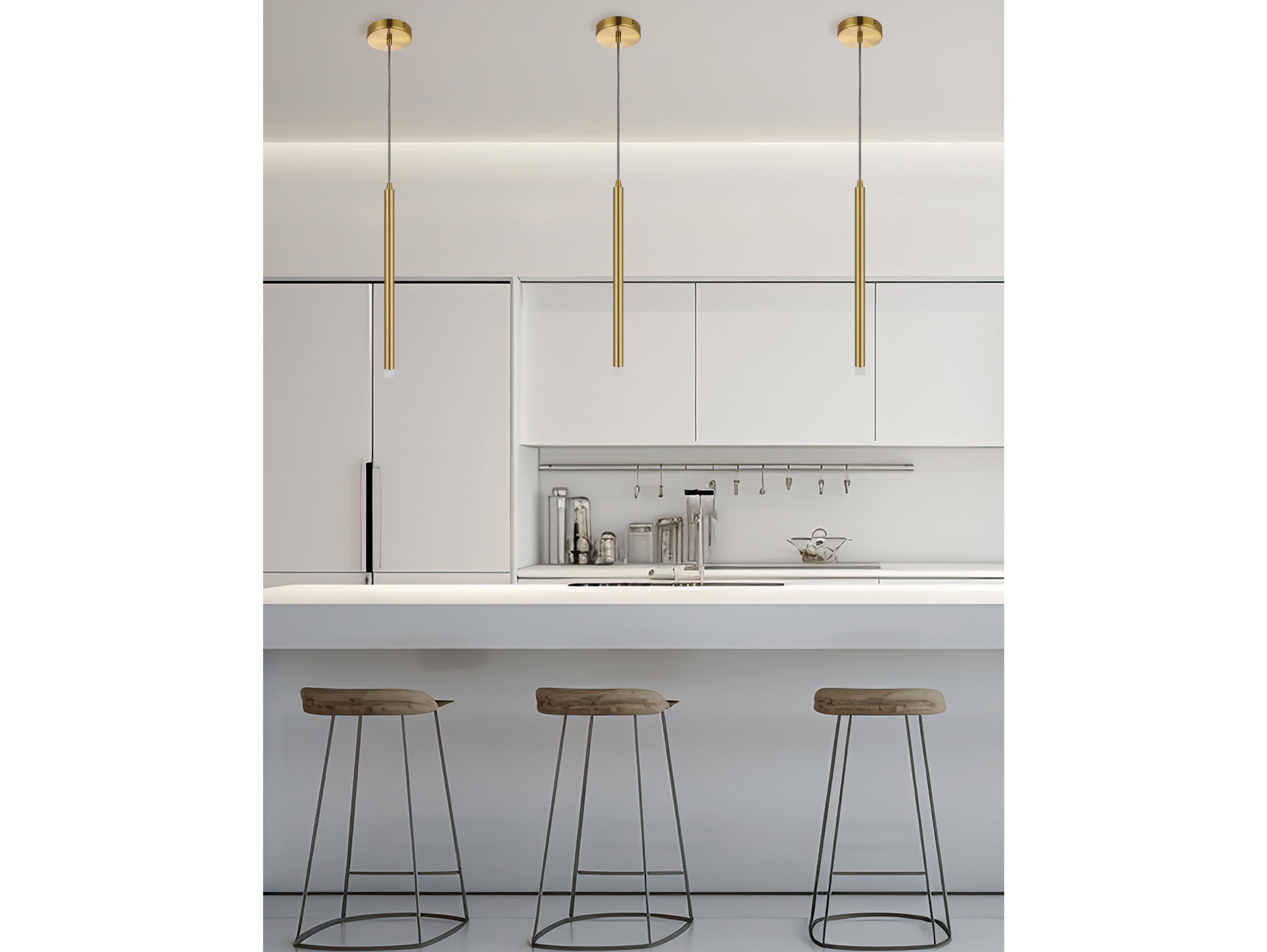 Dainolite Sanya 1-Light Aged Brass Linear Mini Pendant