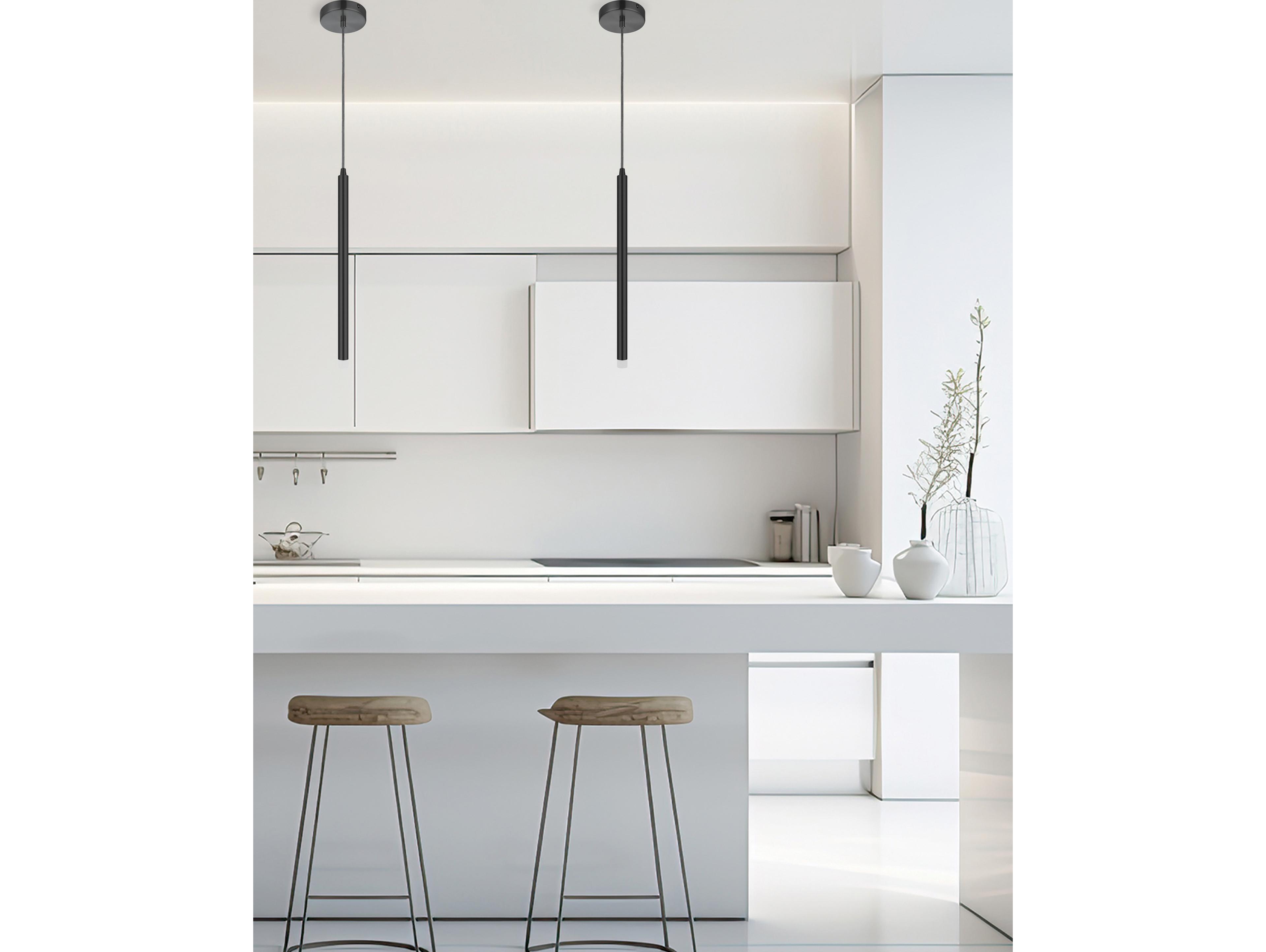 Dainolite Sanya 1-Light Matte Black Linear Mini Pendant