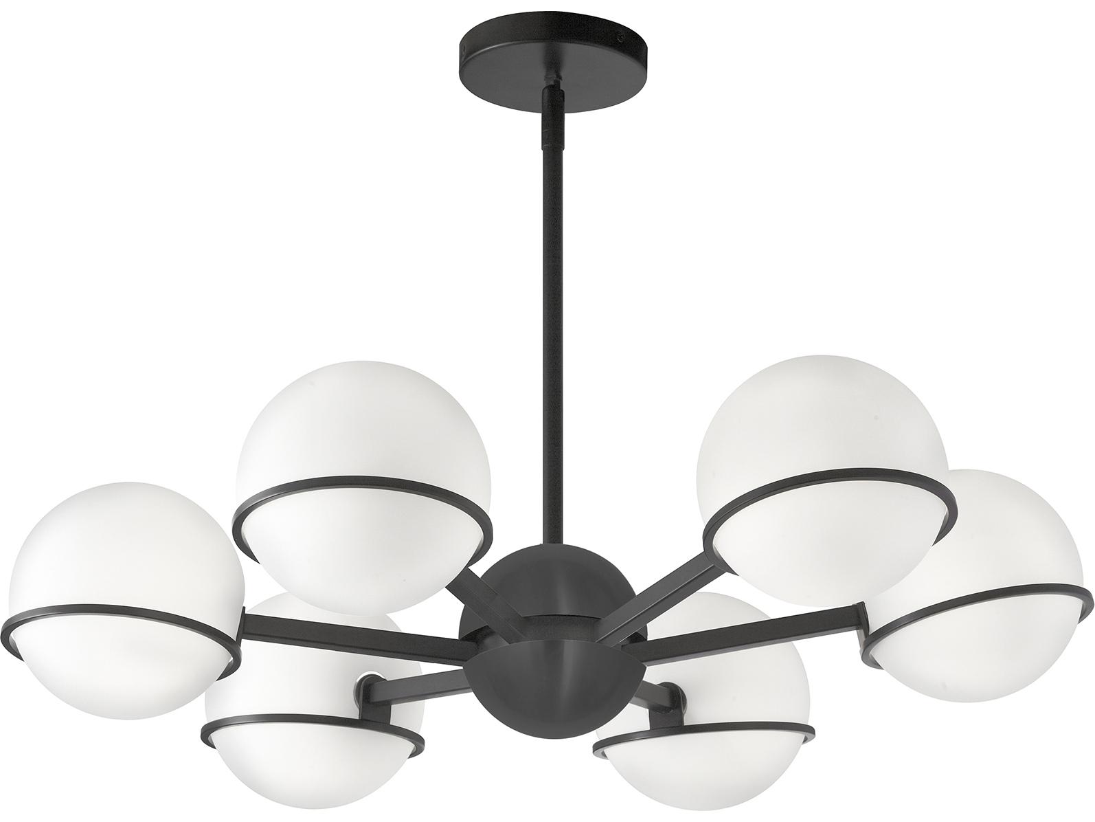 Dainolite Sofia 6-Light Matte Black Globe Chandelier