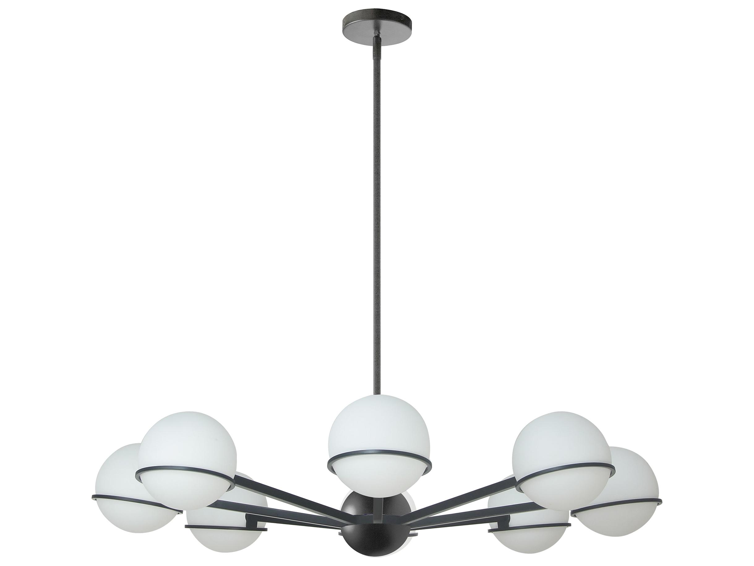 Dainolite Sofia 8-Light Matte Black Geometric Chandelier