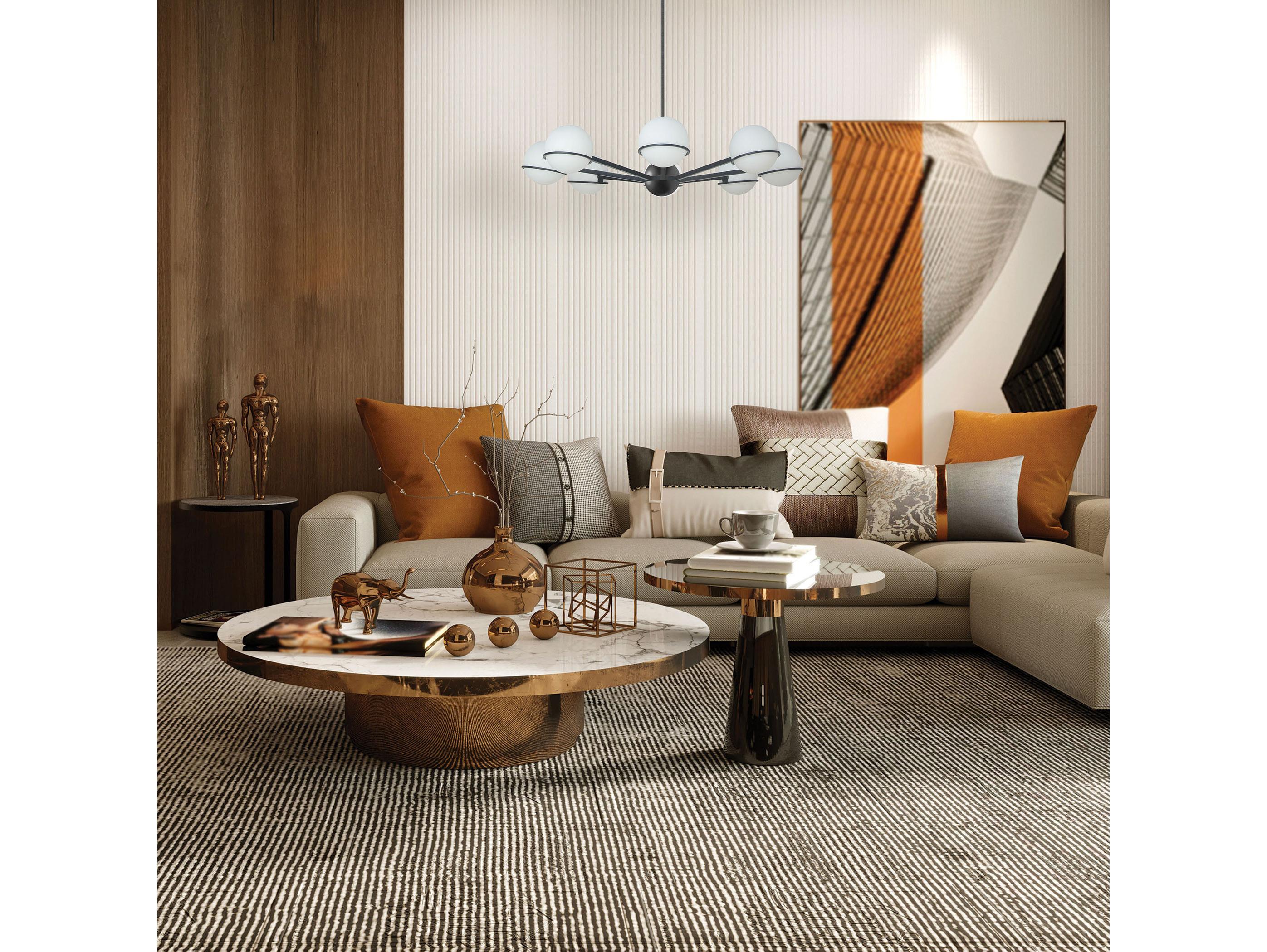 Dainolite Sofia 8-Light Matte Black Geometric Chandelier