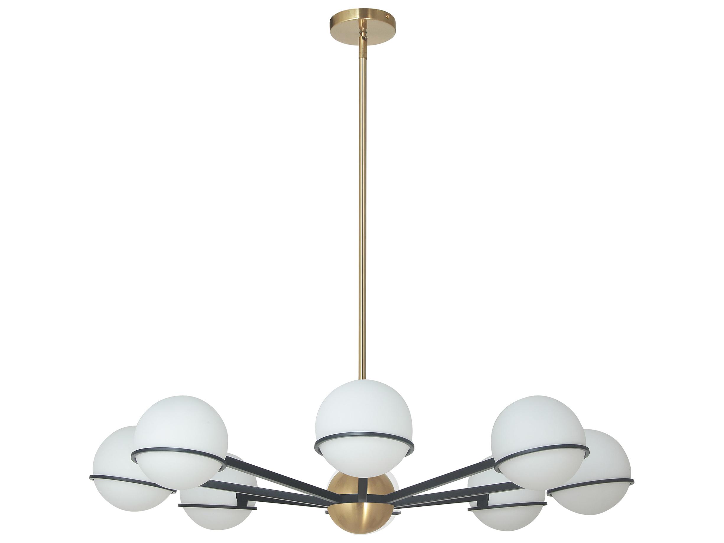 Dainolite Sofia 8-Light Matte Black Aged Brass Globe Chandelier