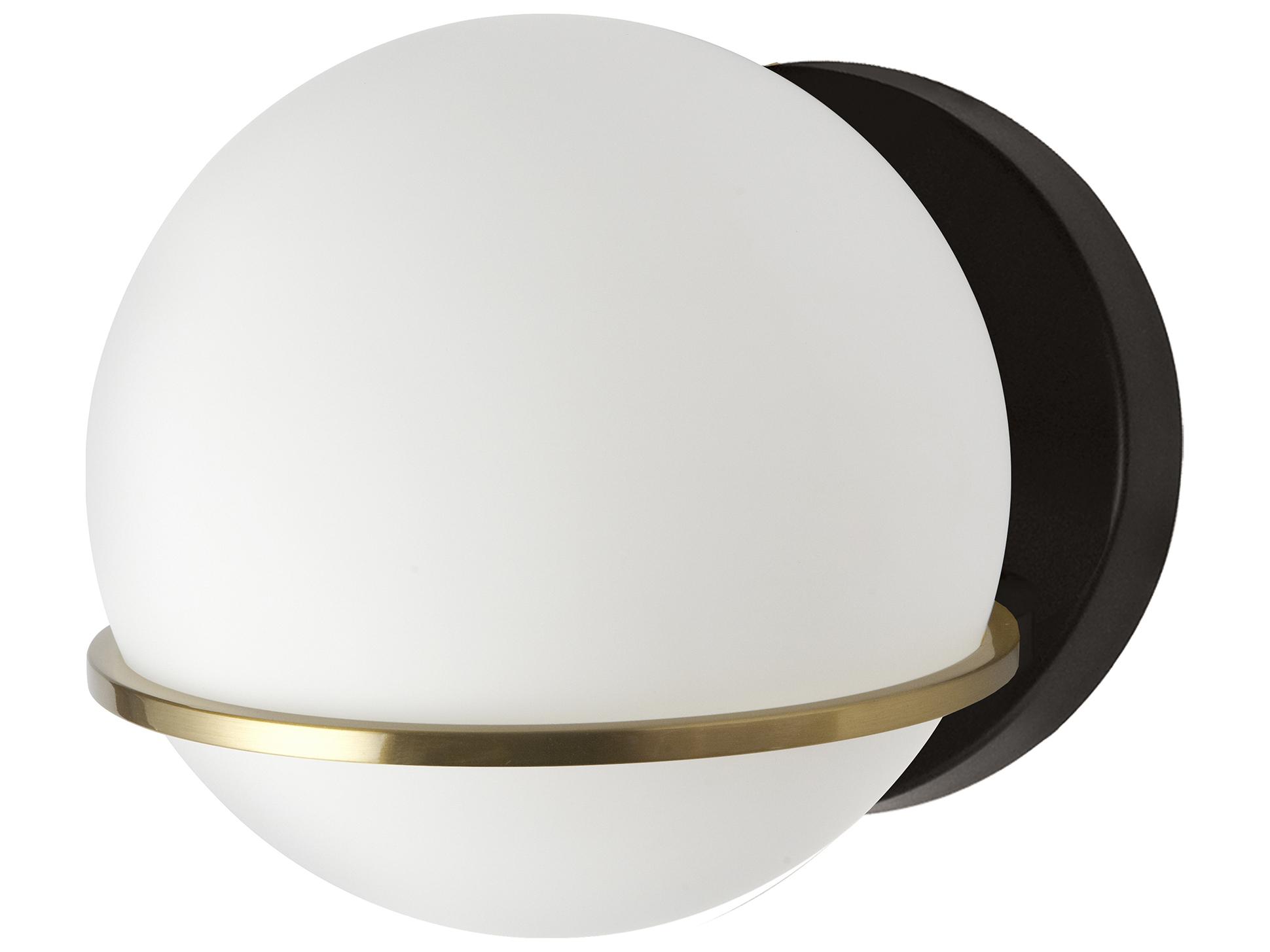 Dainolite Sofia 1-Light Matte Black Aged Brass Wall Sconce