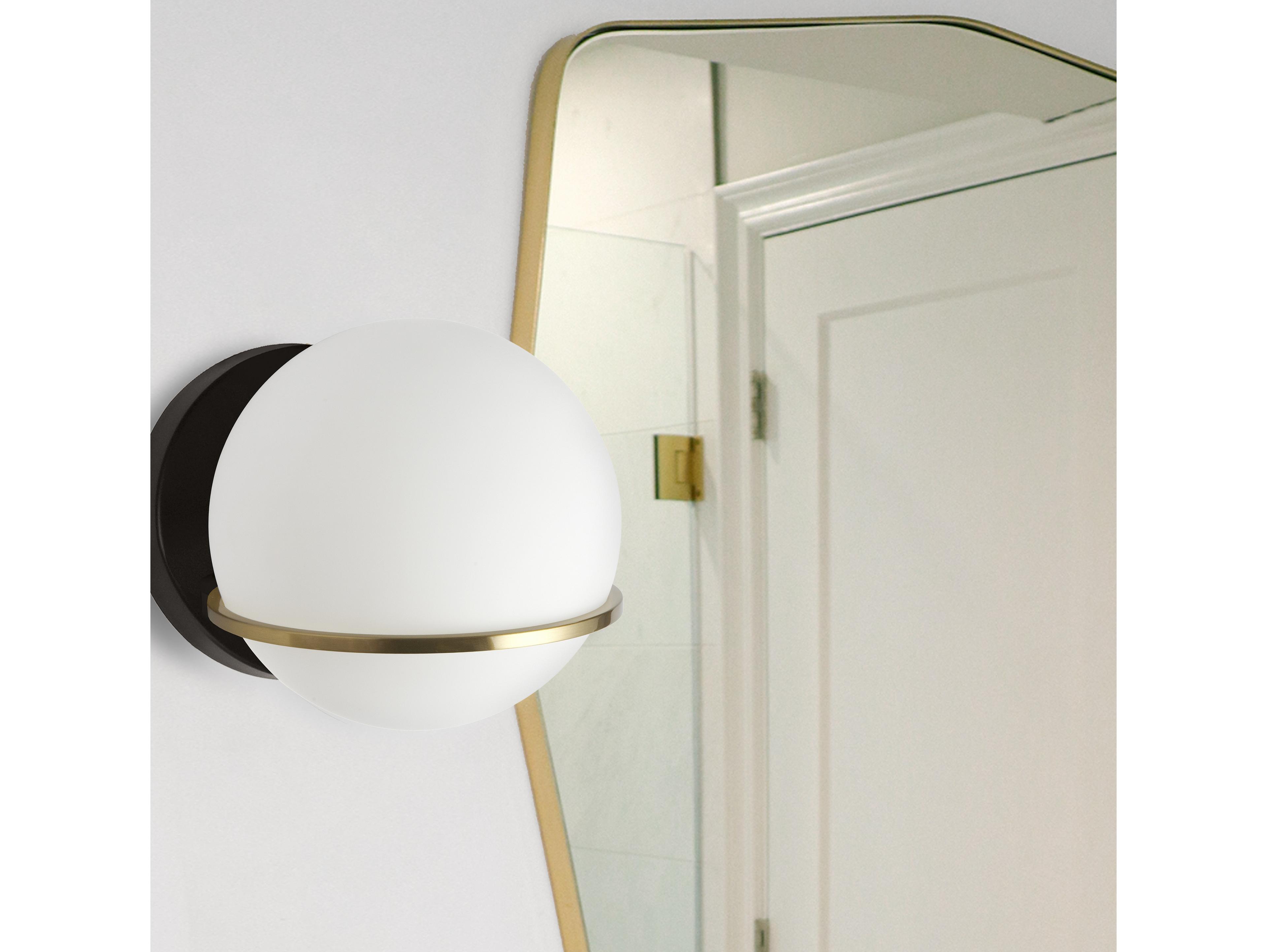 Dainolite Sofia 1-Light Matte Black Aged Brass Wall Sconce