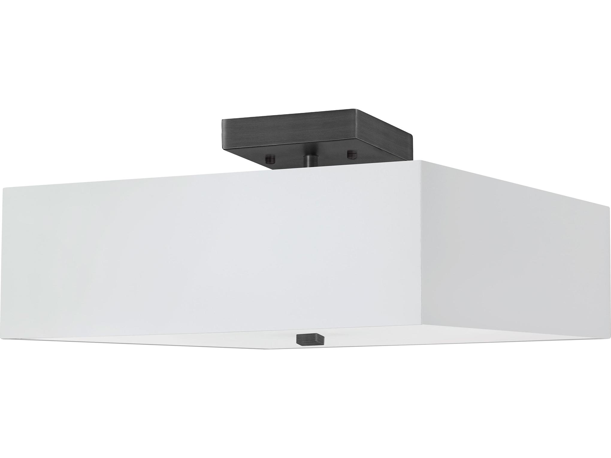 Dainolite Seren 3-Light Matte Black White Semi Flush Mount