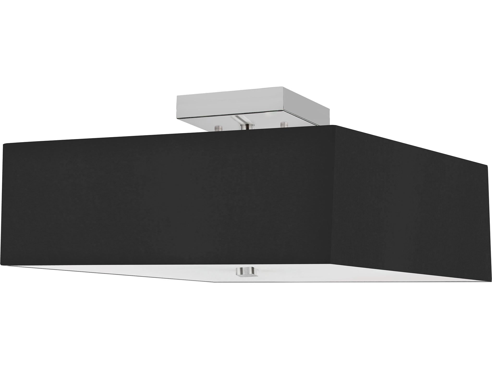 Dainolite Seren 3-Light Polished Chrome Black Semi Flush Mount