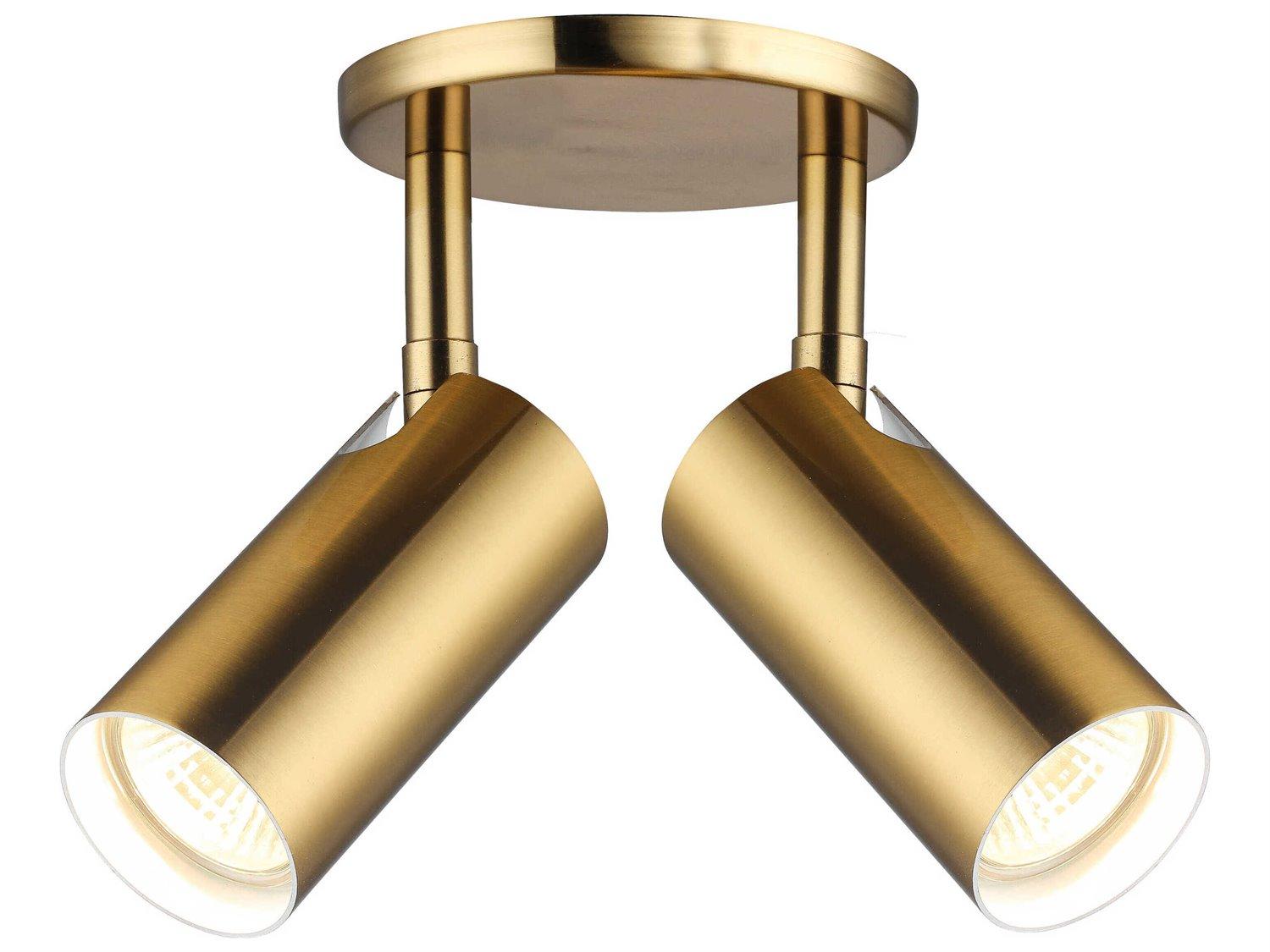 Dainolite Stanly 2-Light Aged Brass Cylinder Spot Light
