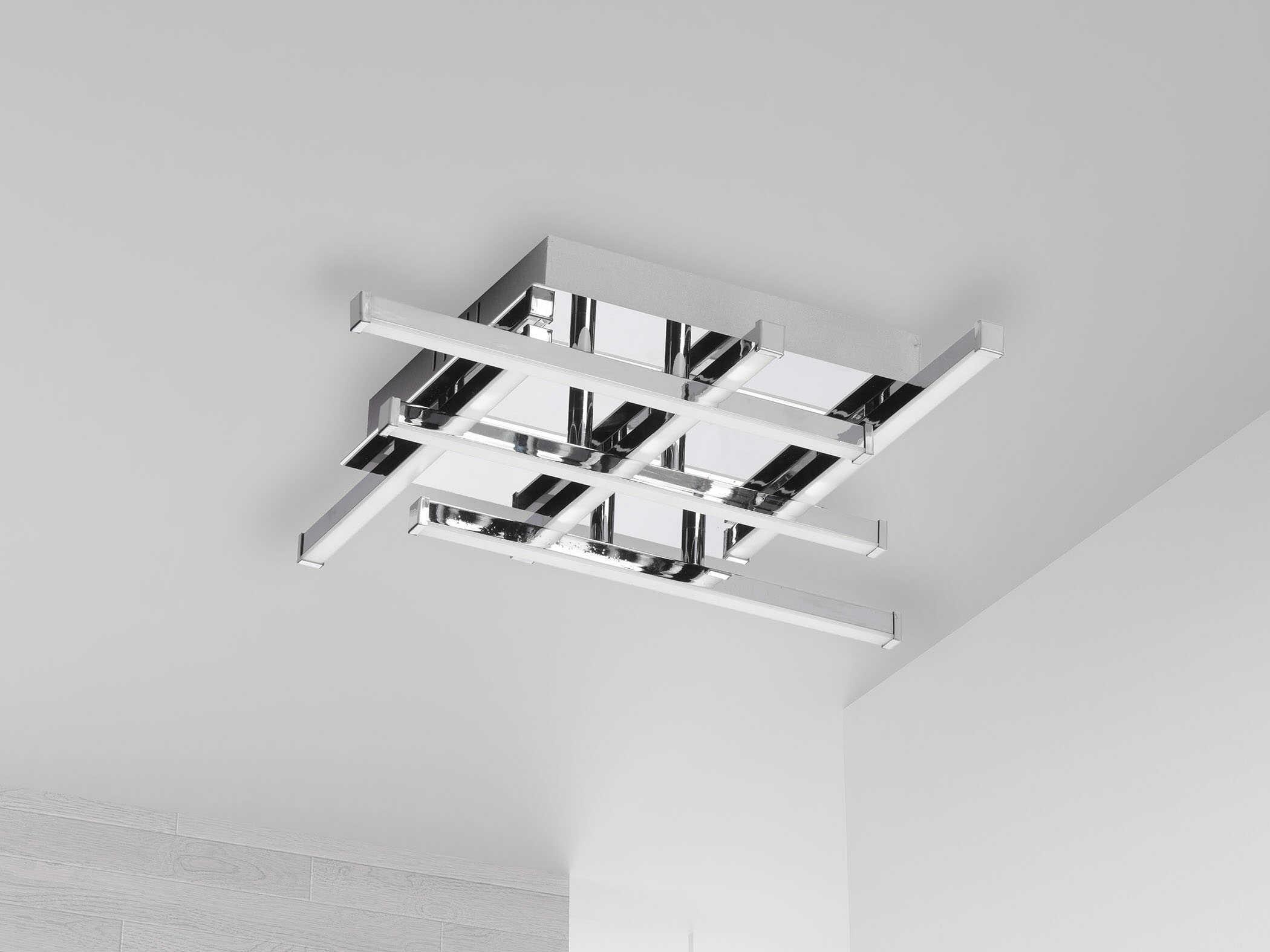 Dainolite Summit 6-Light Polished Chrome Geometric Linear Flush Mount