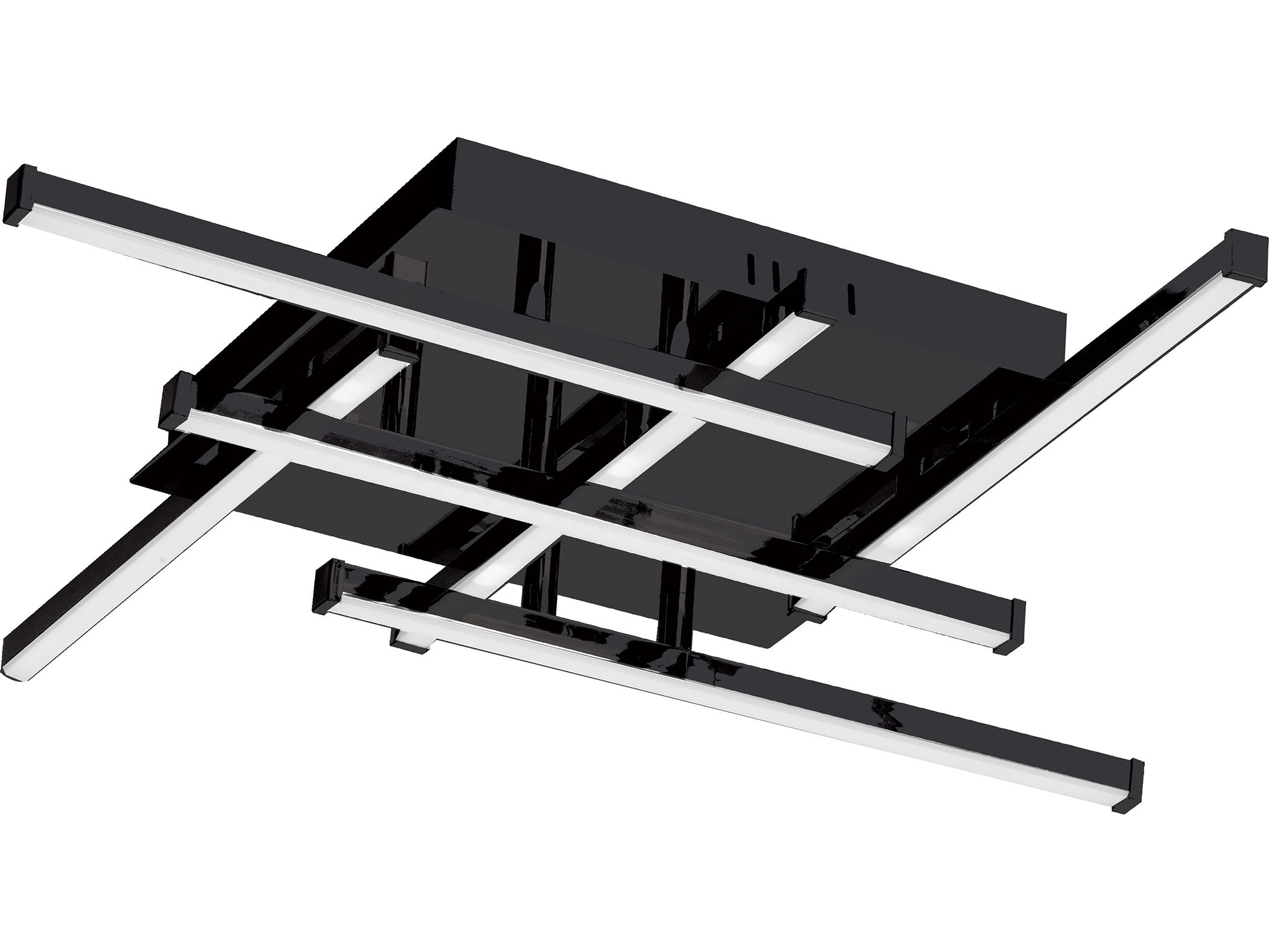 Dainolite Summit 6-Light Matte Black Geometric Linear Flush Mount