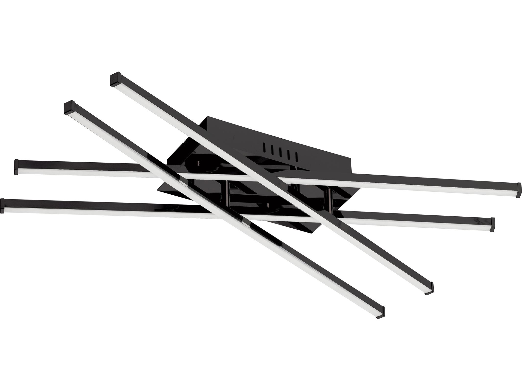 Dainolite Summit 4-Light Matte Black Geometric Linear Flush Mount