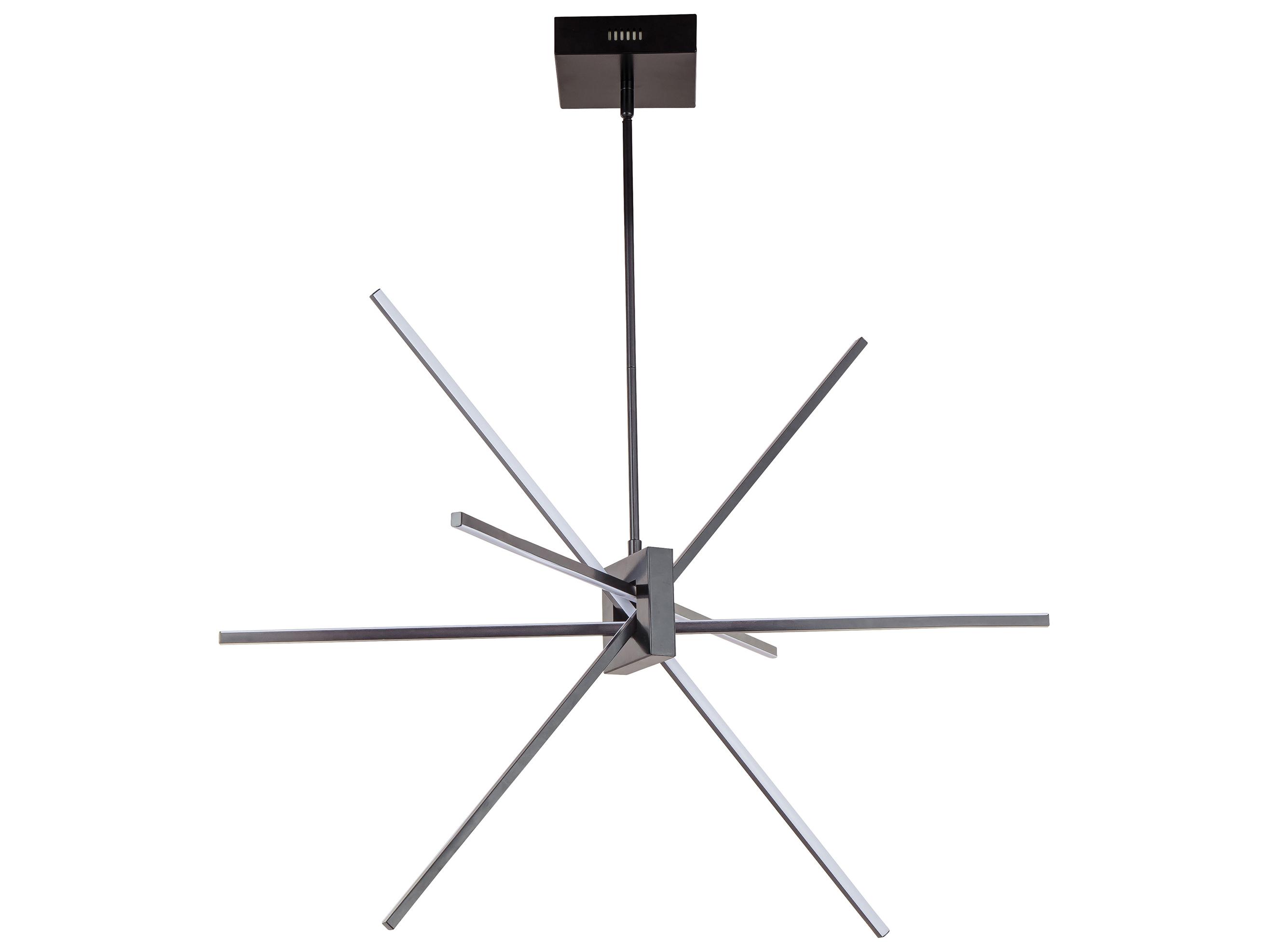 Dainolite Summit 4-Light Matte Black Geometric Linear Sputnik Chandelier