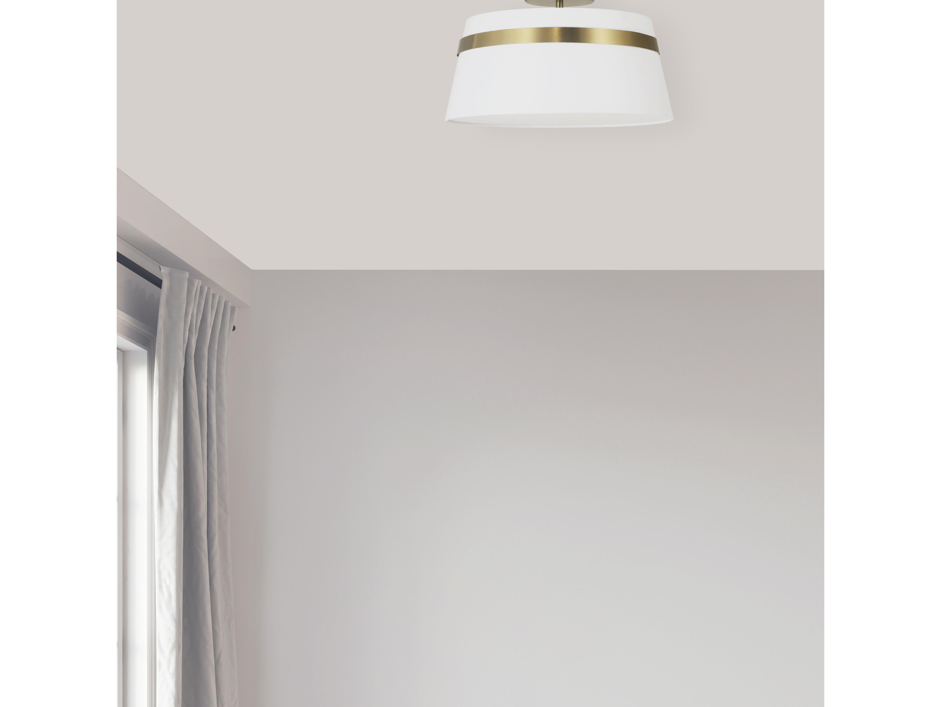 Dainolite Symphony 3-Light Aged Brass White Drum Semi Flush Mount