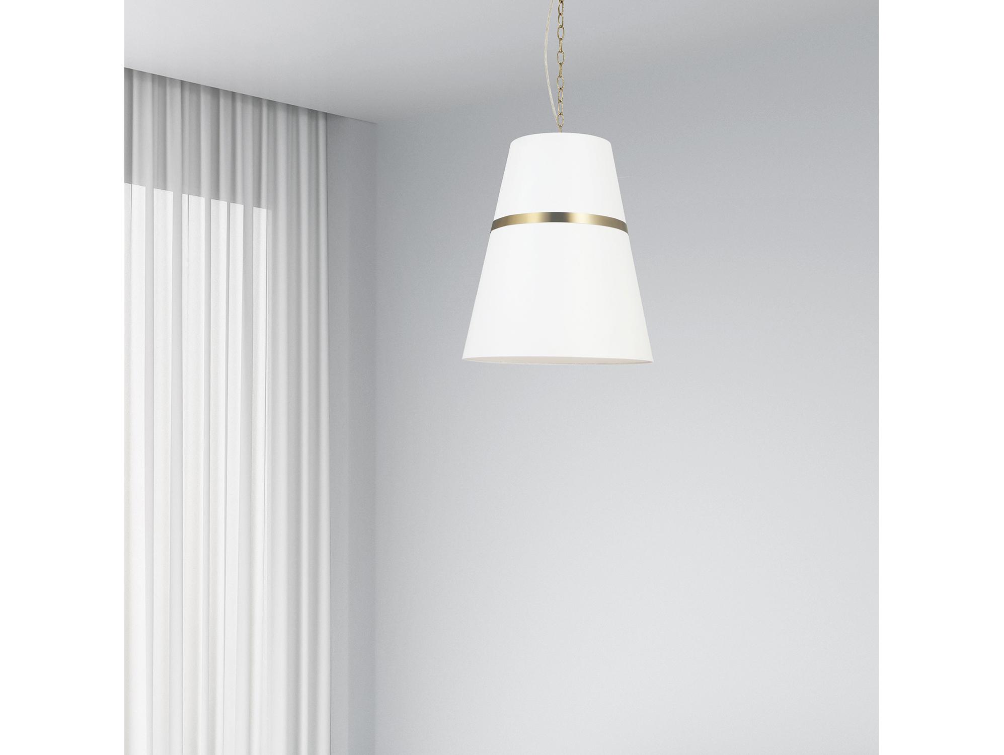 Dainolite Symphony 3-Light Aged Brass White Drum Pendant