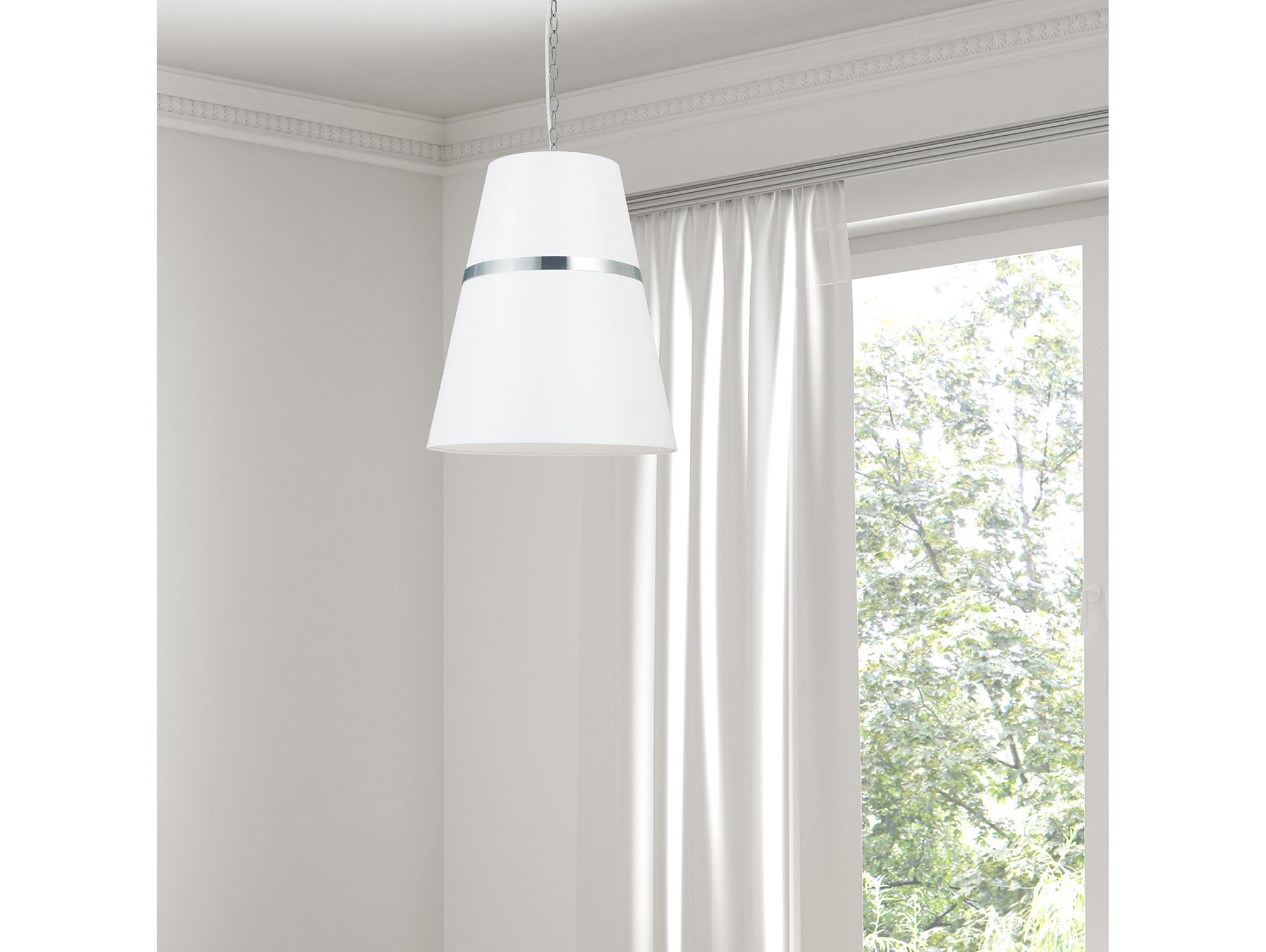 Dainolite Symphony 3-Light Polished Chrome White Drum Pendant