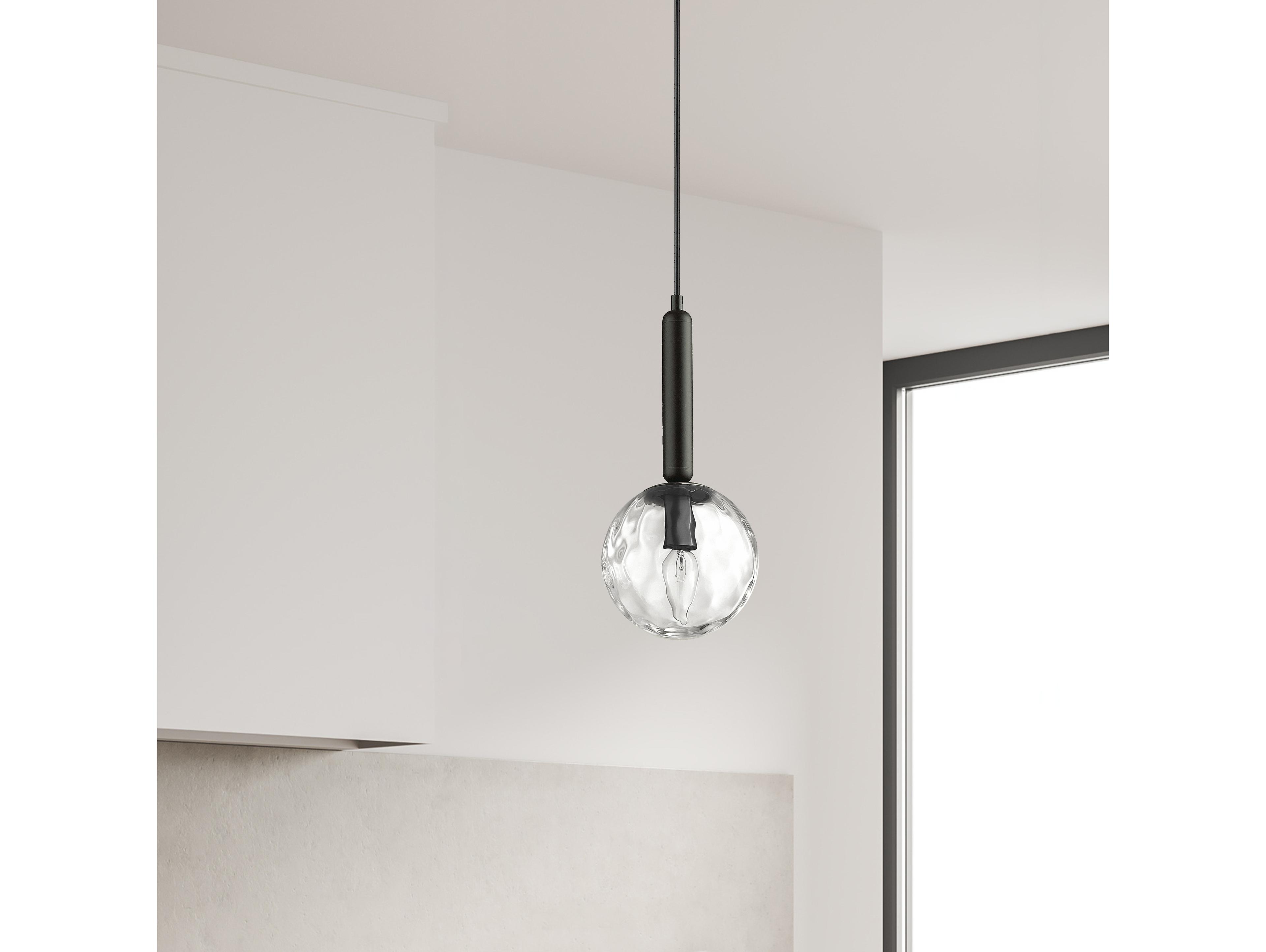 Dainolite Tara 1-Light Matte Black Globe Mini Pendant