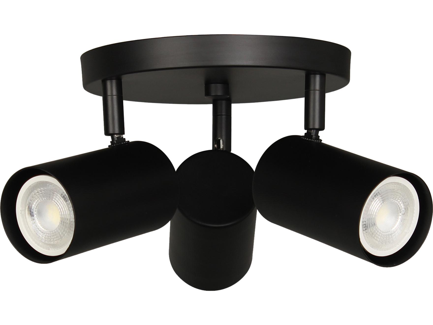 Dainolite Taylor 3-Light Matte Black Cylinder Track & Rail Light