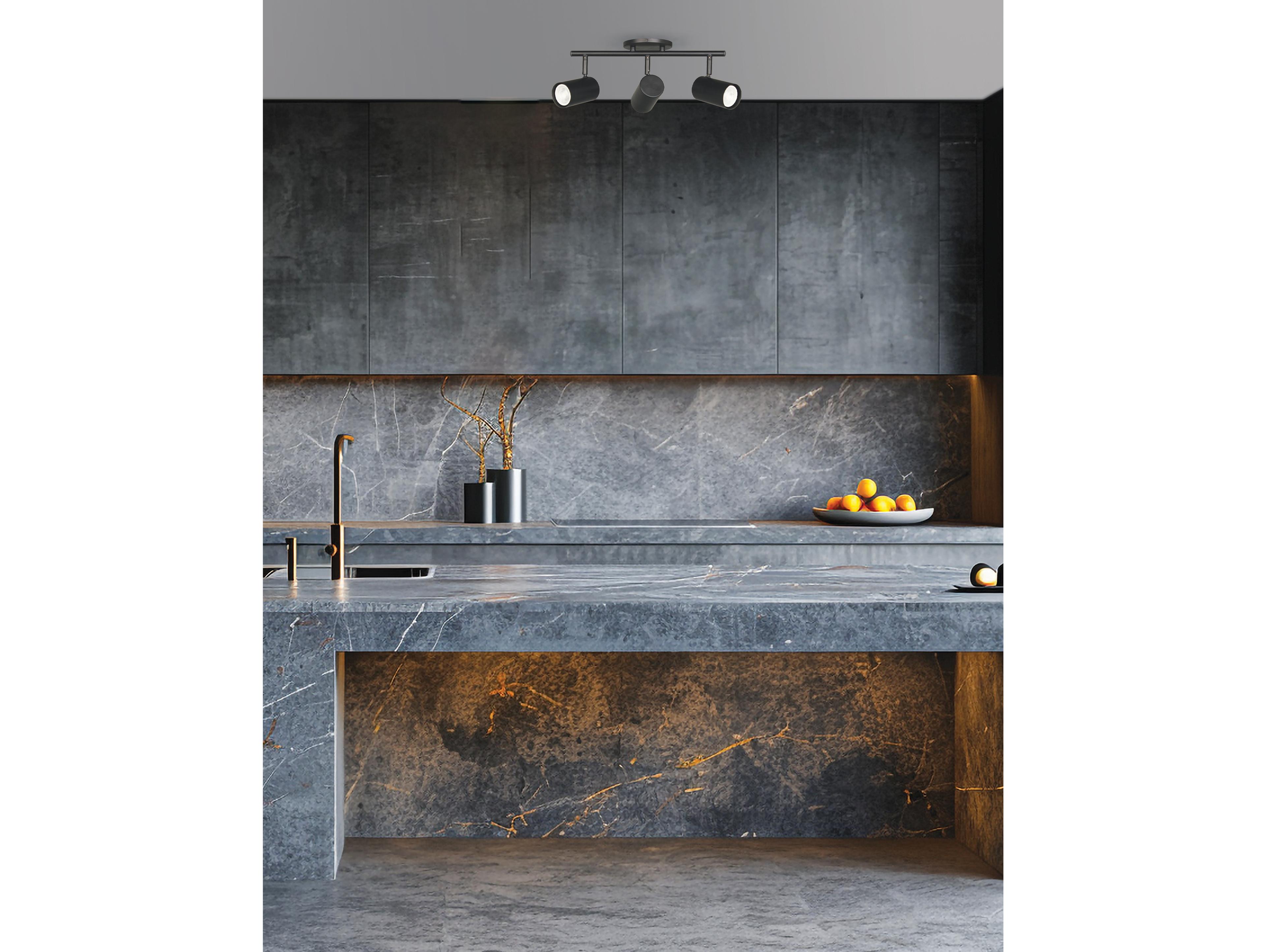 Dainolite Taylor 3-Light Matte Black Cylinder Track & Rail Light