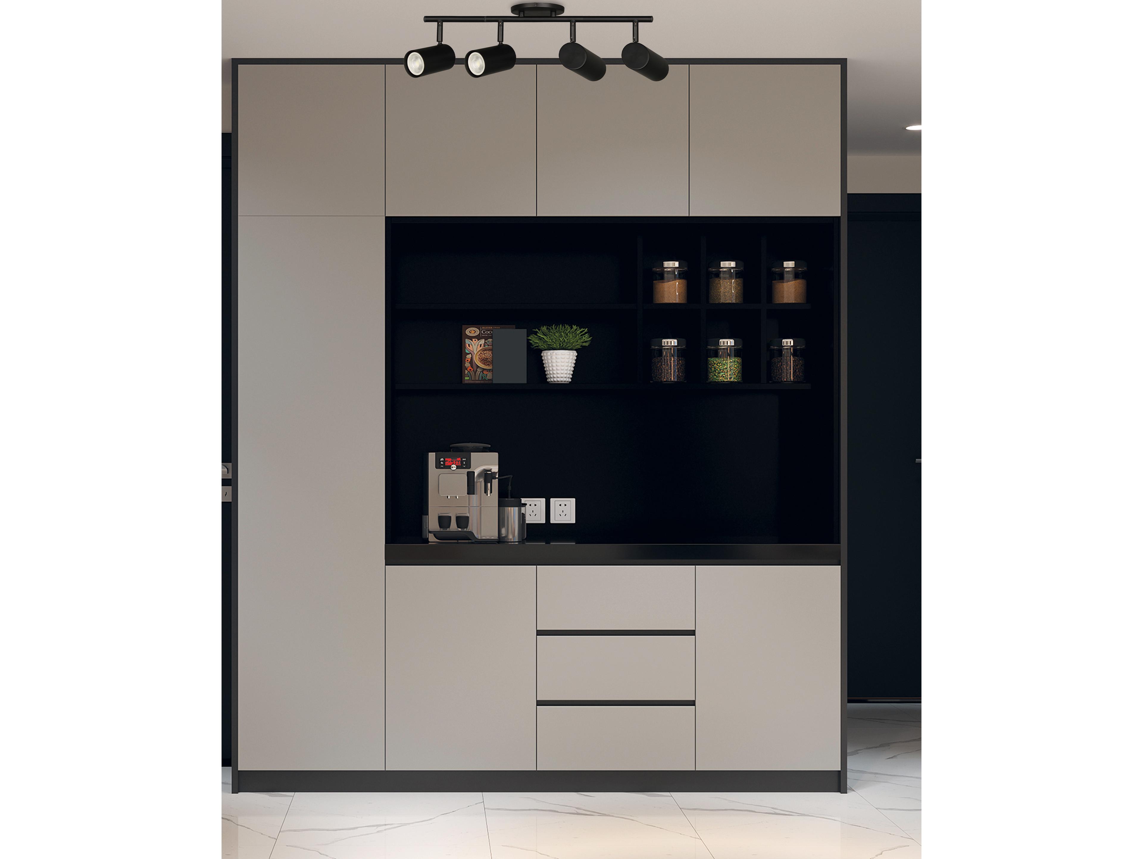 Dainolite Taylor 4-Light Matte Black Cylinder Track & Rail Light