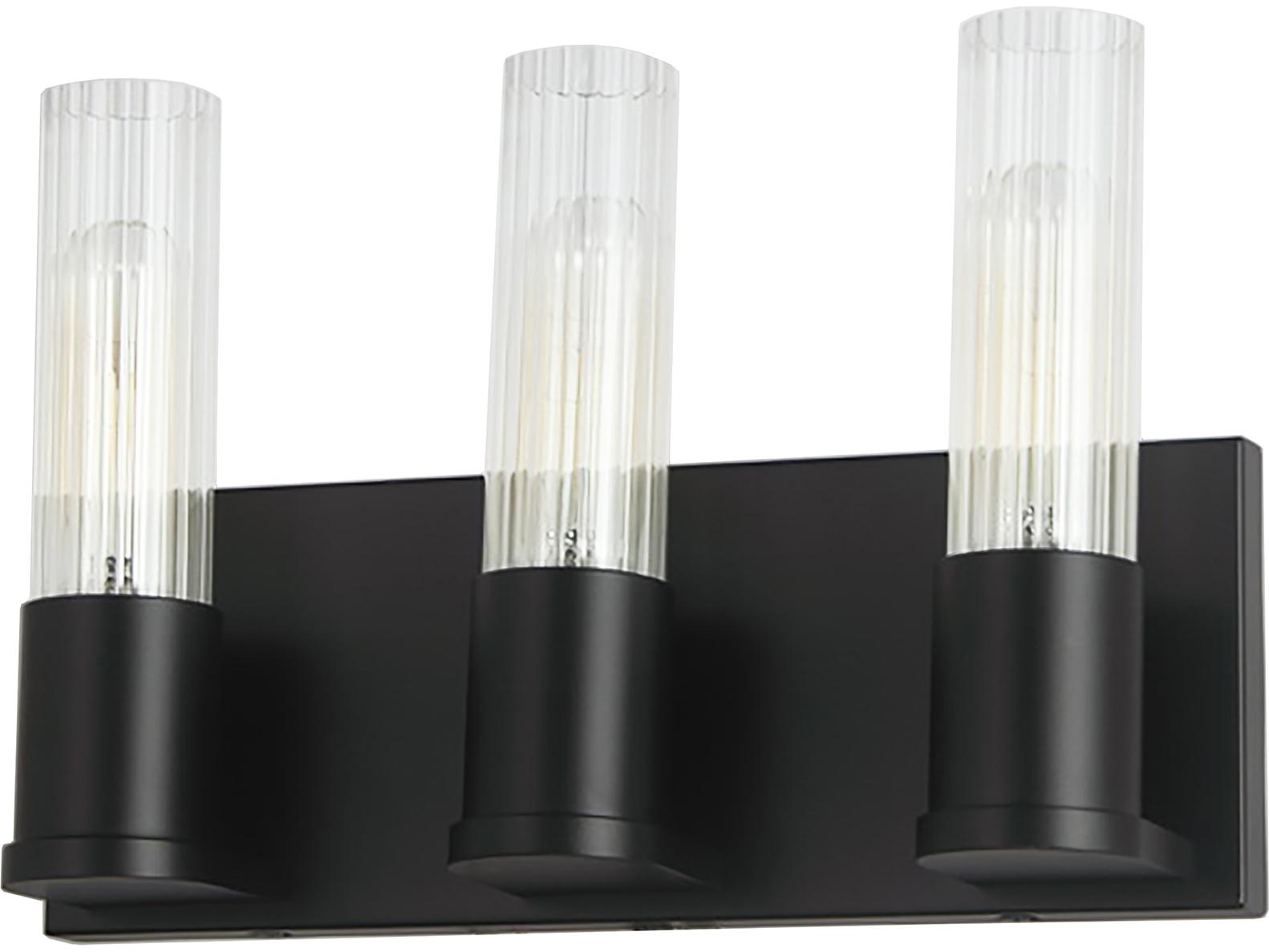 Dainolite Tube 3-Light Matte Black Vanity Light