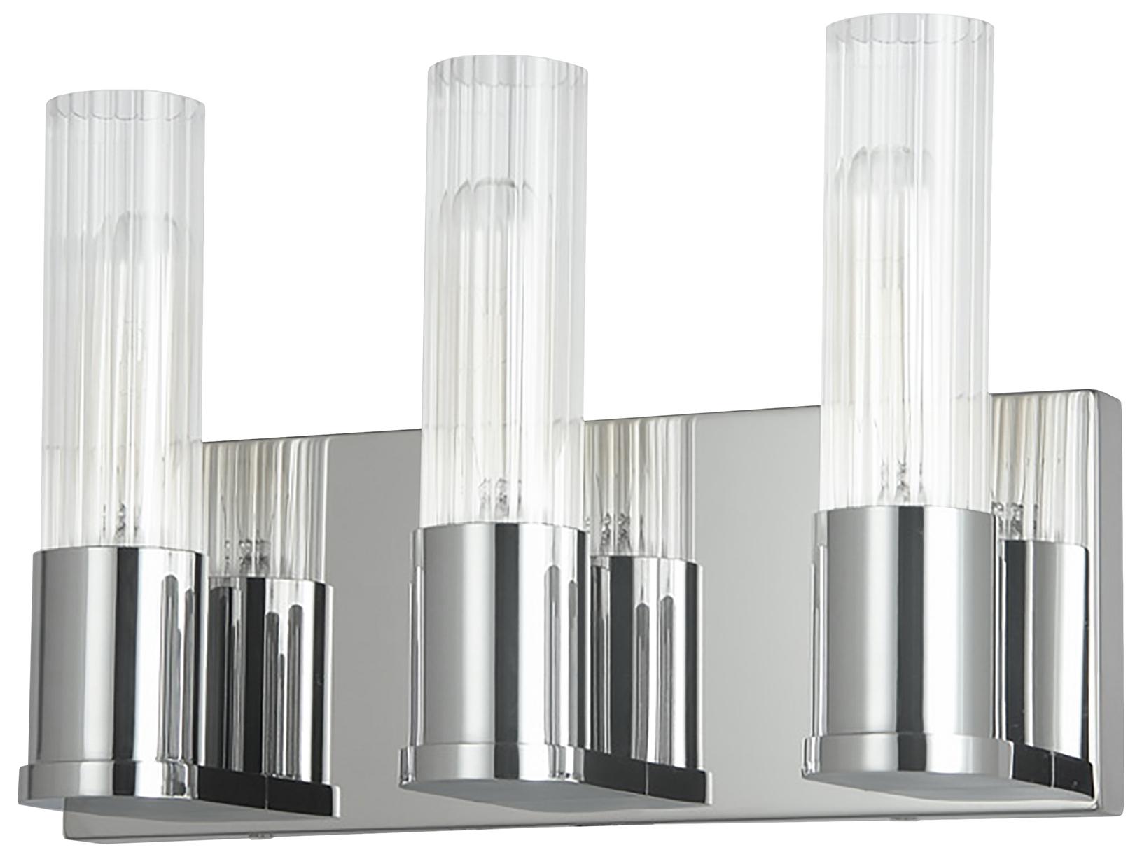 Dainolite Tube 3-Light Polished Chrome Vanity Light