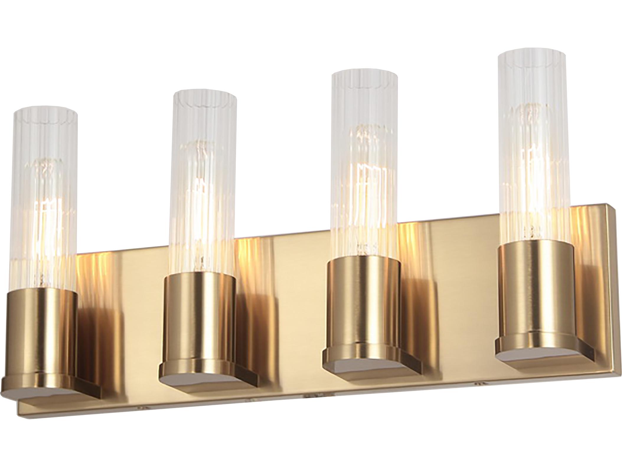 Dainolite Tube 4-Light Aged Brass Vanity Light