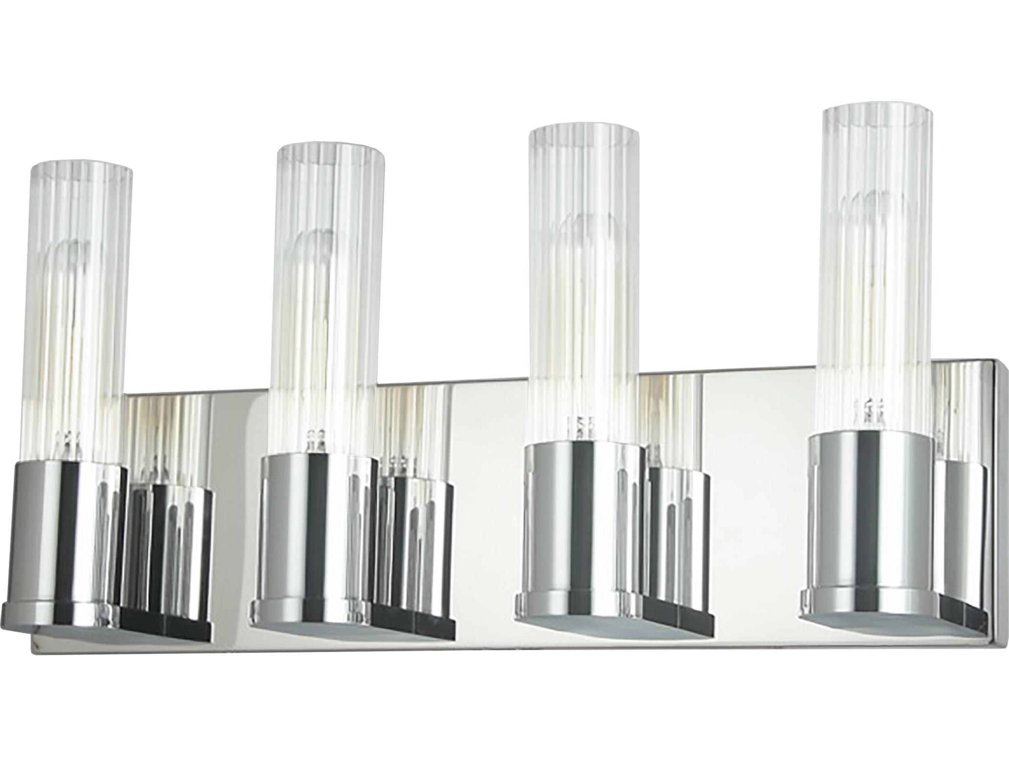 Dainolite Tube 4-Light Polished Chrome Vanity Light
