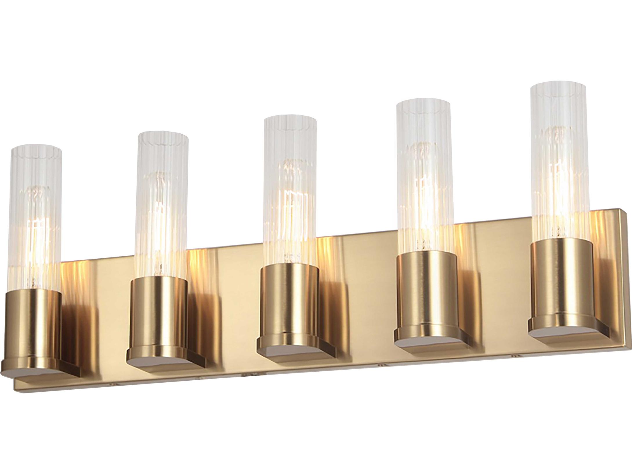 Dainolite Tube 5-Light Aged Brass Vanity Light