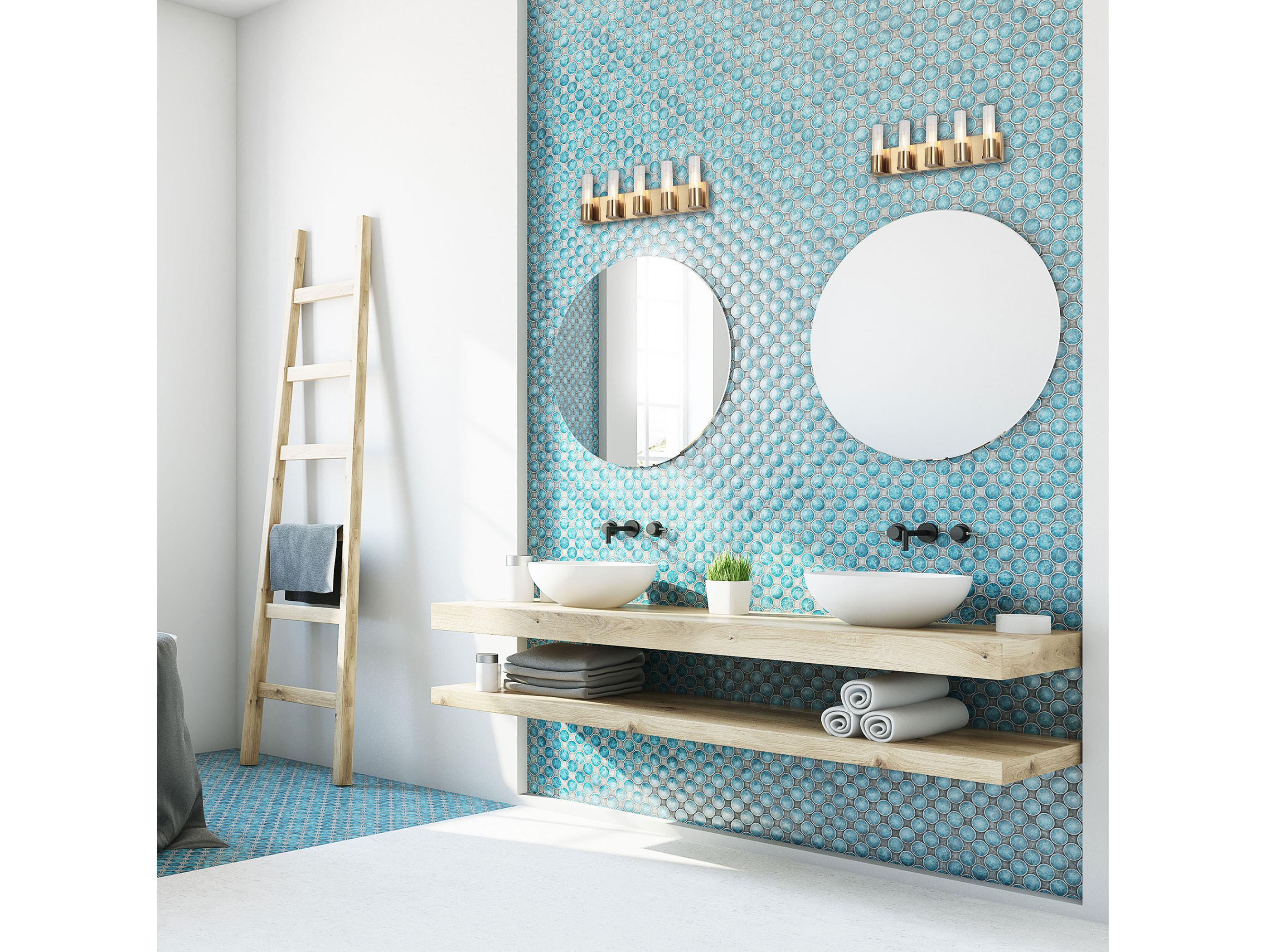 Dainolite Tube 5-Light Aged Brass Vanity Light