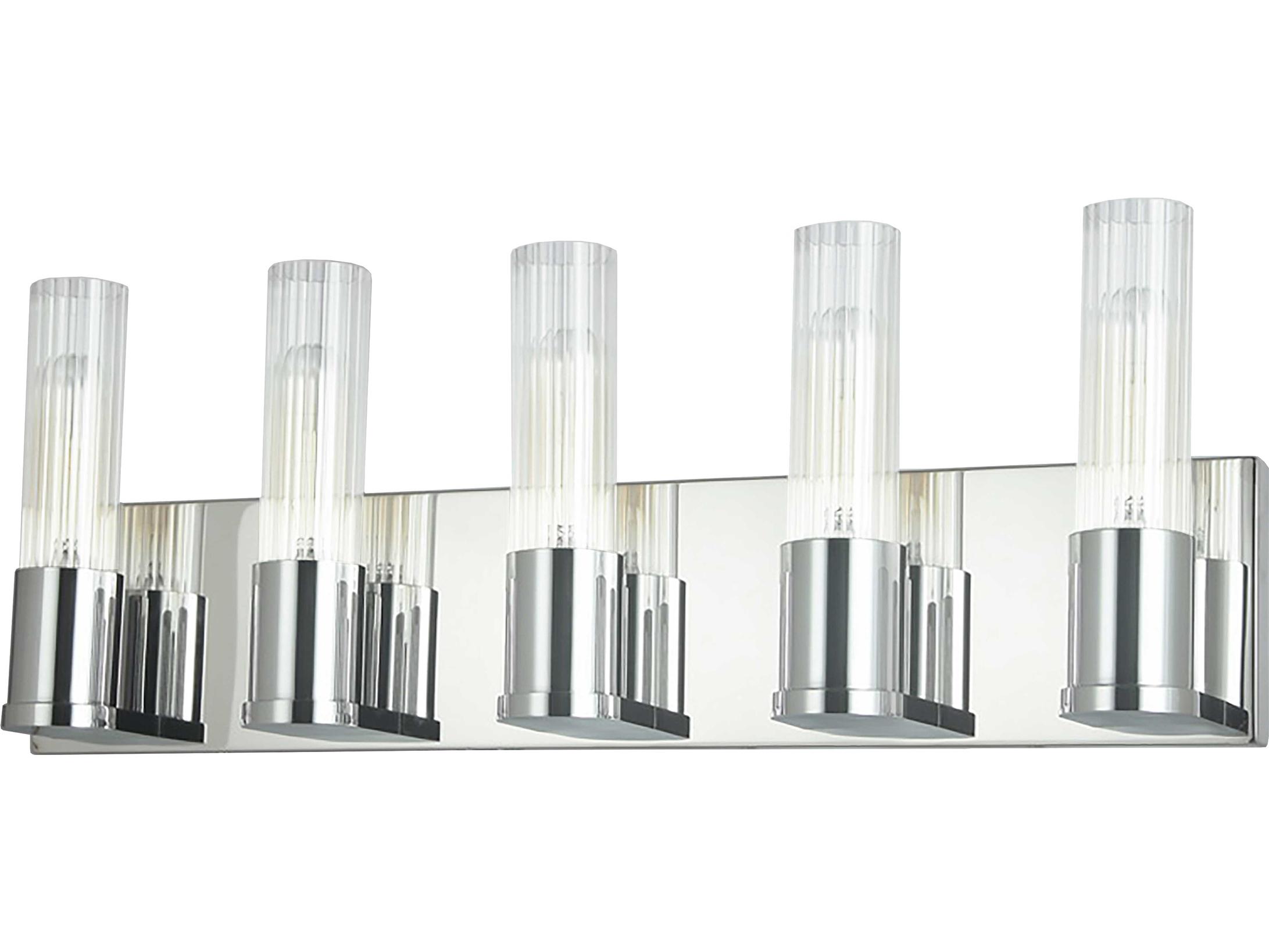 Dainolite Tube 5-Light Polished Chrome Vanity Light
