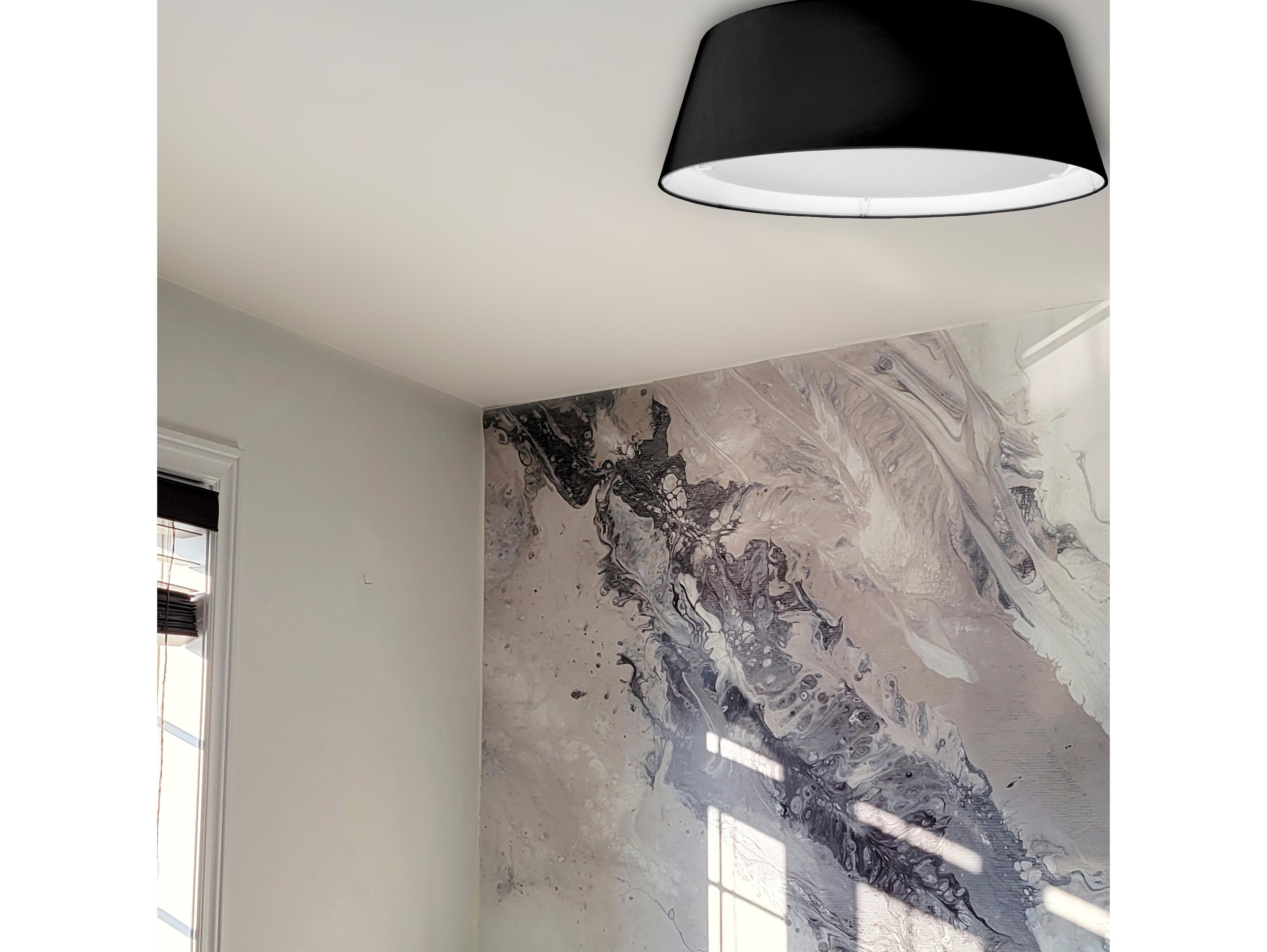 Dainolite 1-Light Black Drum Flush Mount