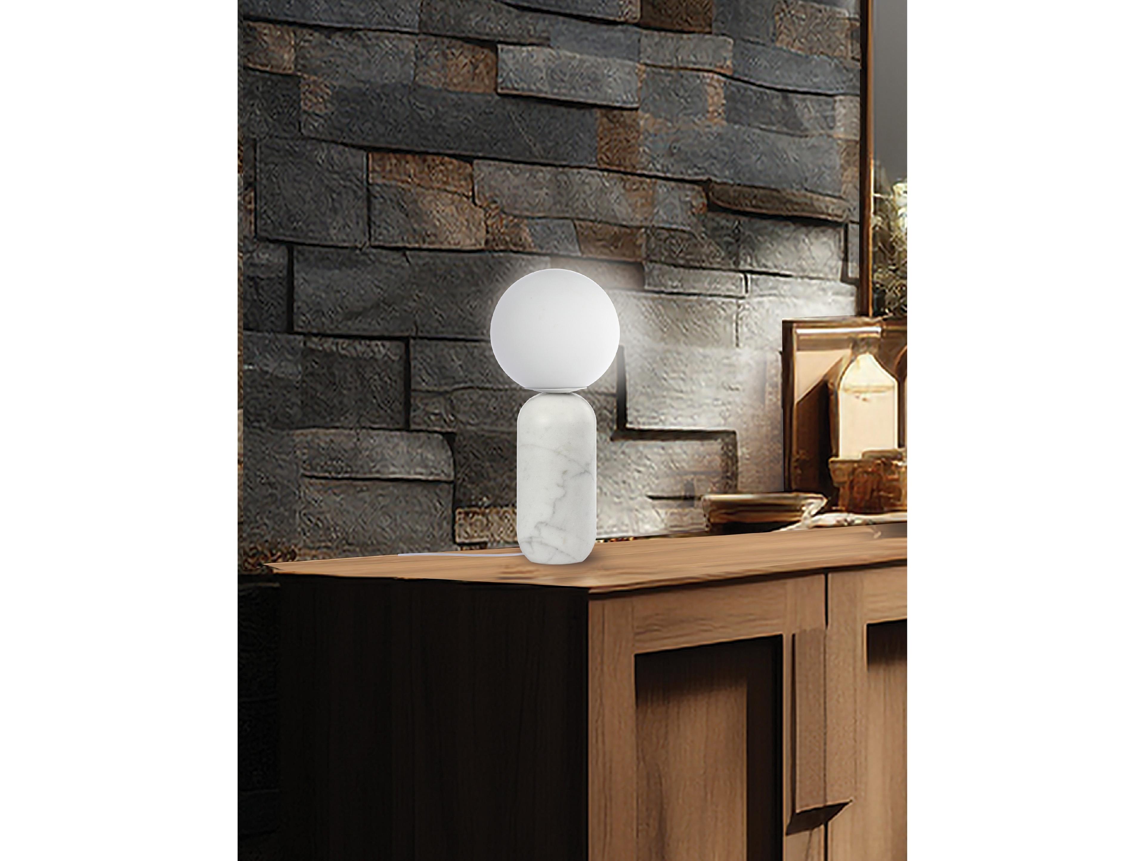 Dainolite Tierra White Glass Table Lamp